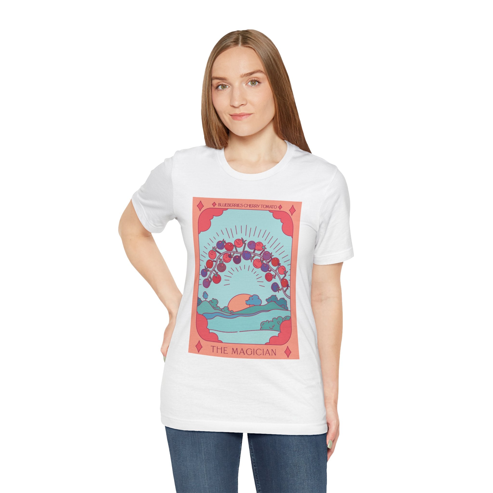 The Magician - Blueberries Tomato Botanical Tarot Card Unisex Graphic Tee