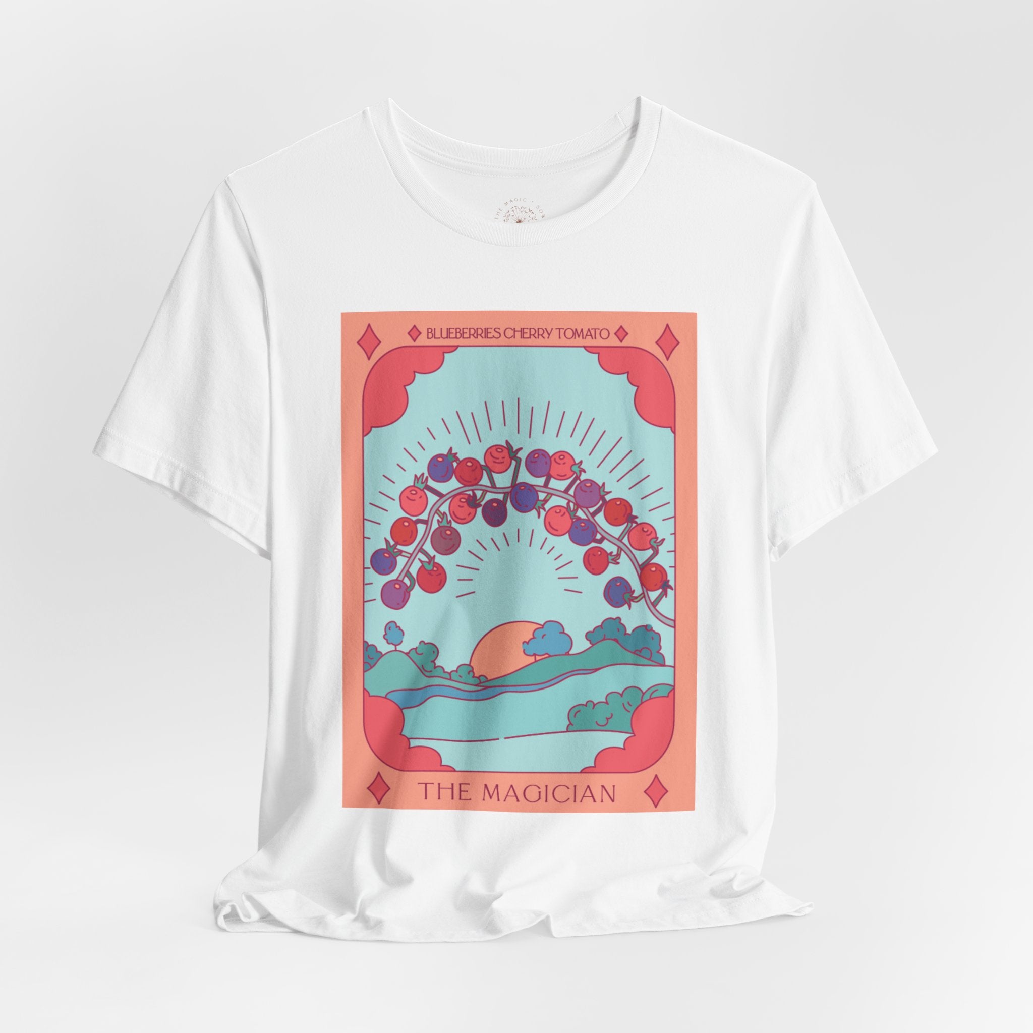 The Magician - Blueberries Tomato Botanical Tarot Card Unisex Graphic Tee