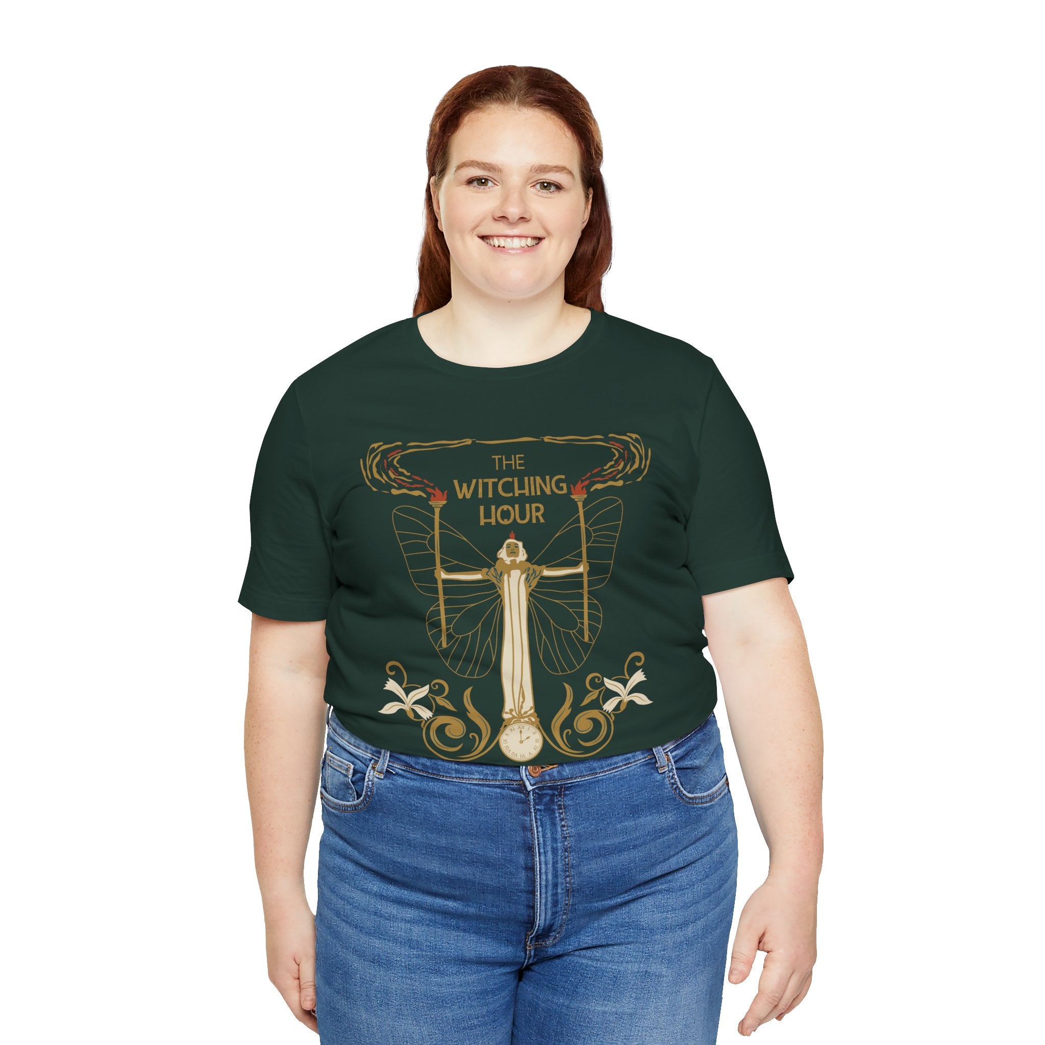 🧙‍♀️ Witching Hour T-Shirt – Unisex Mystical Graphic Tee | Soft Cotton Moon Witch Shirt | Halloween, Witchy Gift