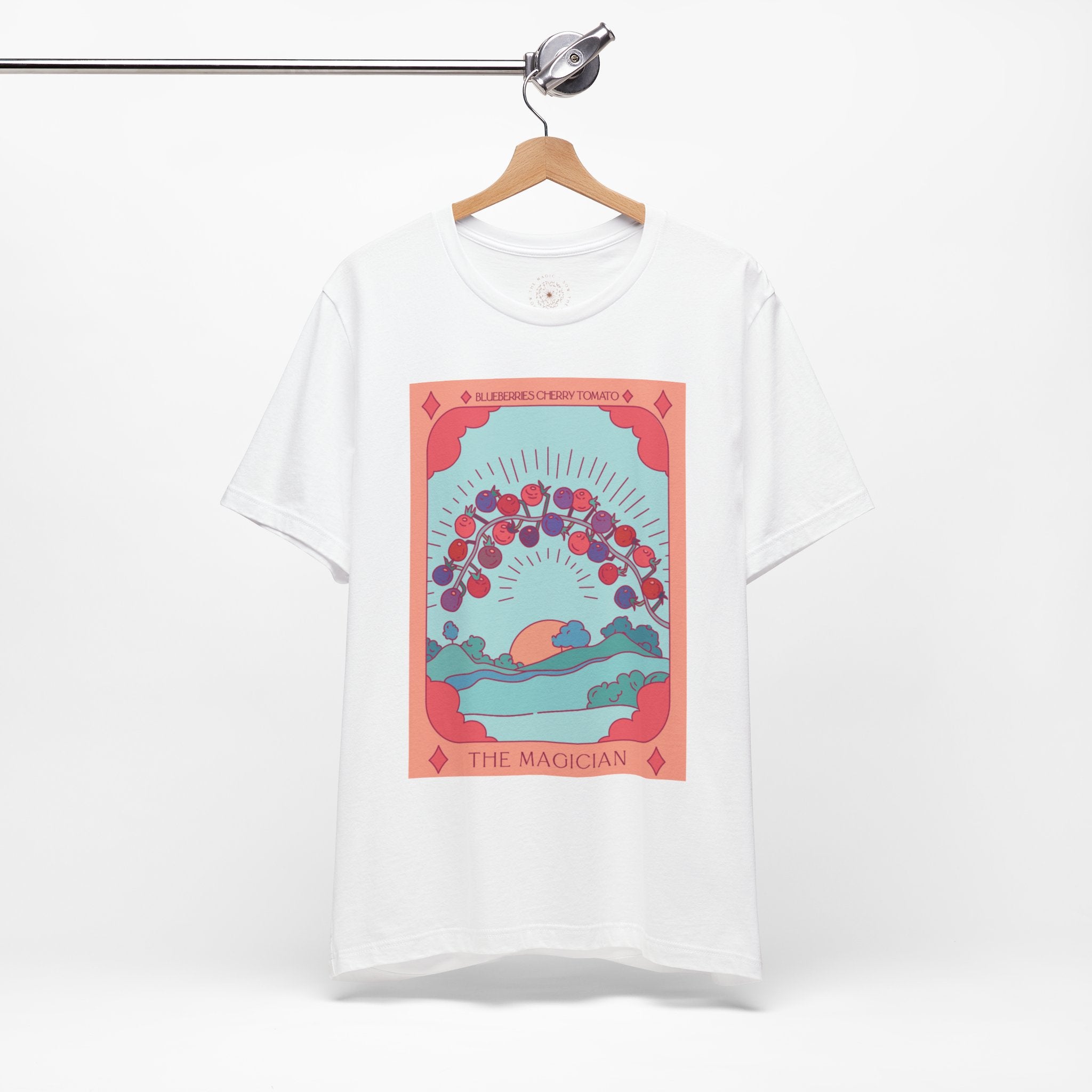 The Magician - Blueberries Tomato Botanical Tarot Card Unisex Graphic Tee