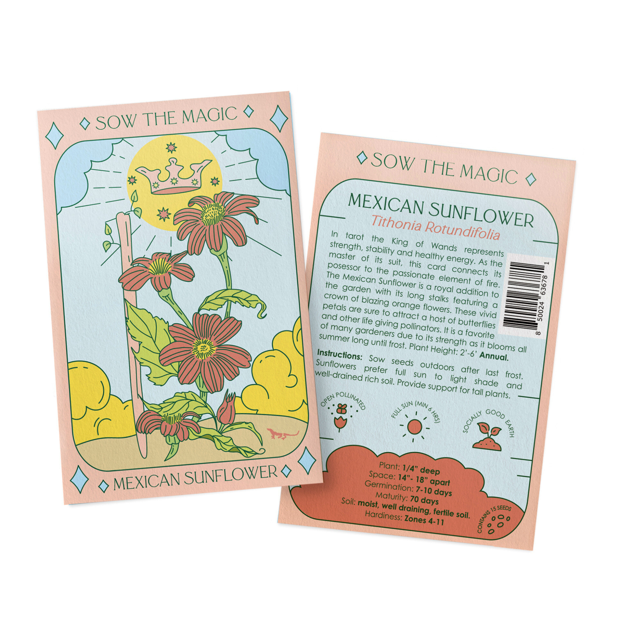 Mexican Sunflower Tarot Seed Packet