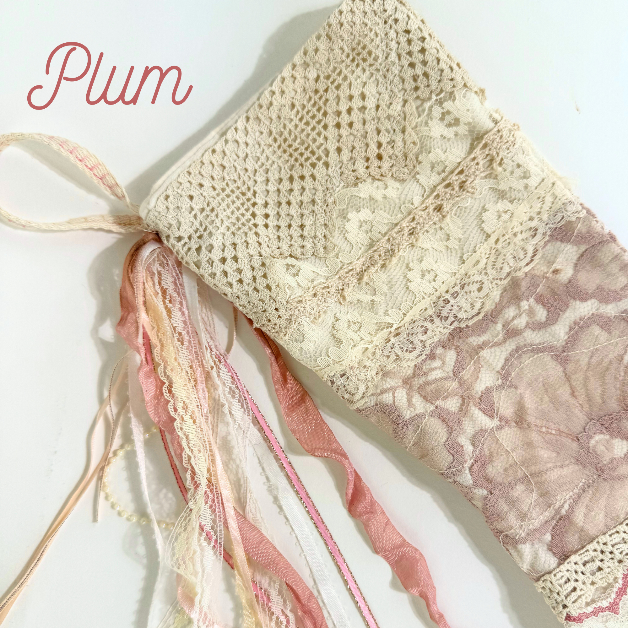 Vintage Lace Christmas Stocking – Handmade from Upcycled Treasures