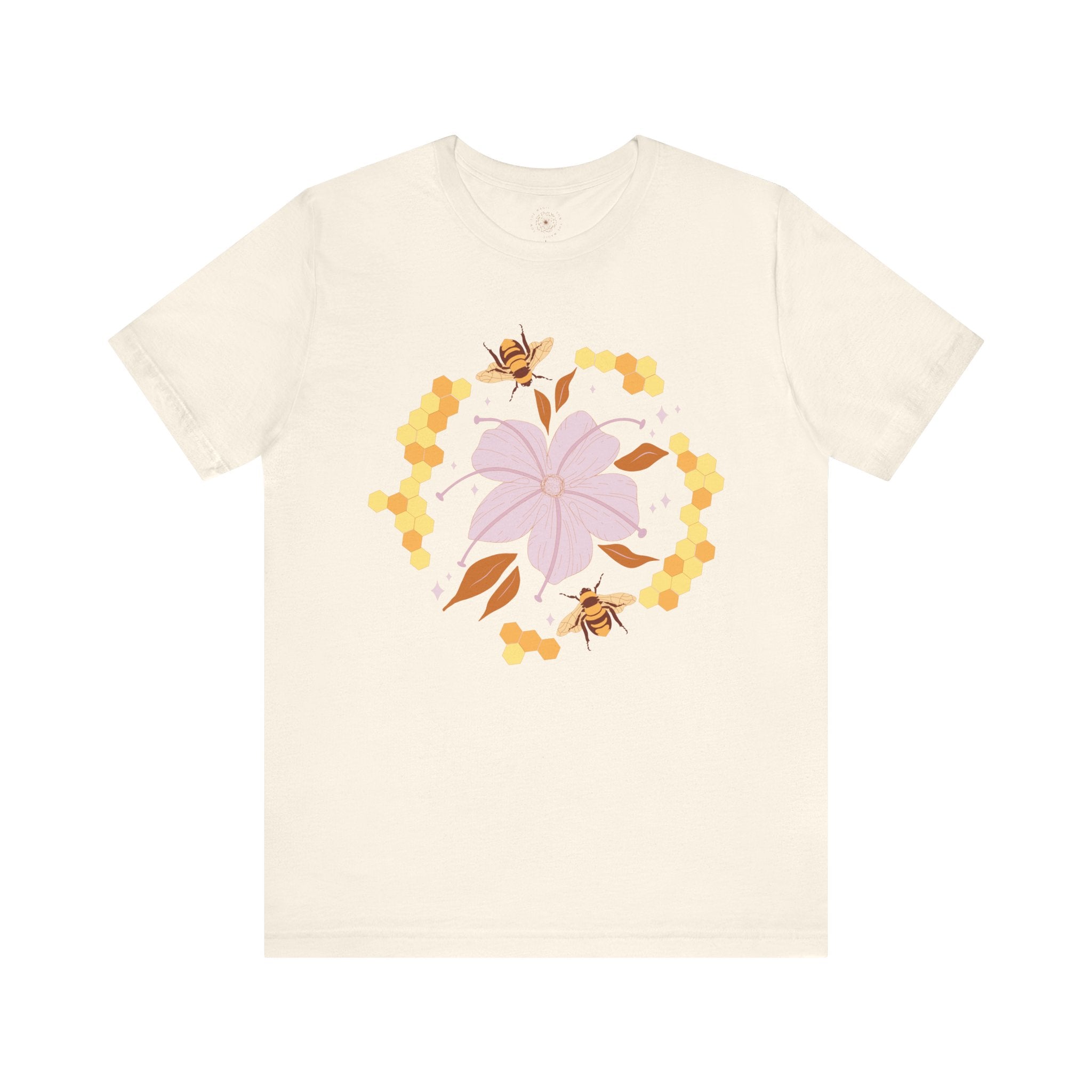🐝 Floral Bee Unisex Graphic Tee – Botanical Nature Lover Shirt