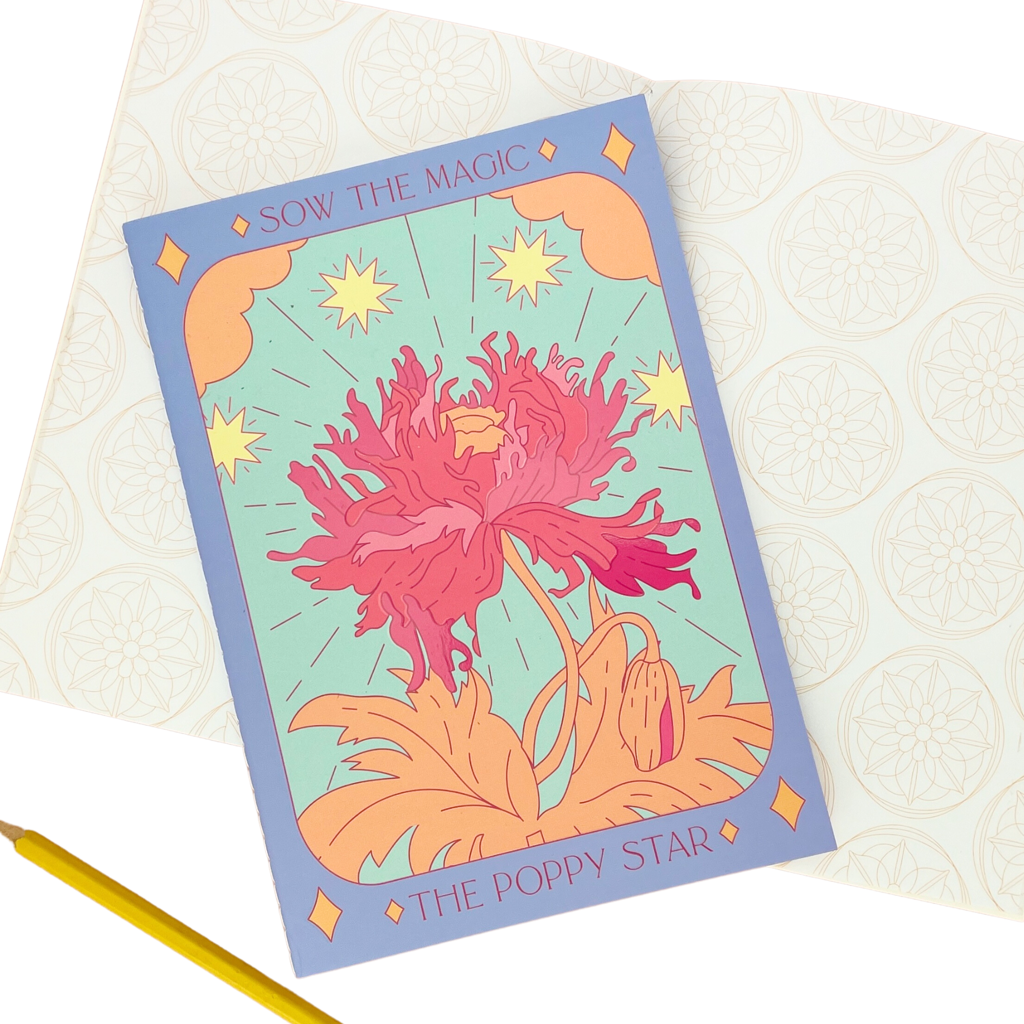 Poppy Star Tarot Card Journal Notebook