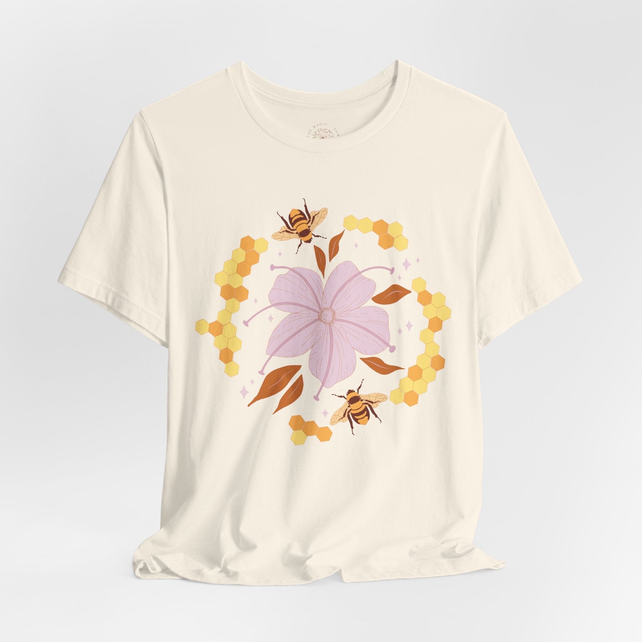 Floral Bee Unisex Tee, Nature Lover Shirt, Eco-Friendly Gift, Spring Style, Bee Conservation T-Shirt