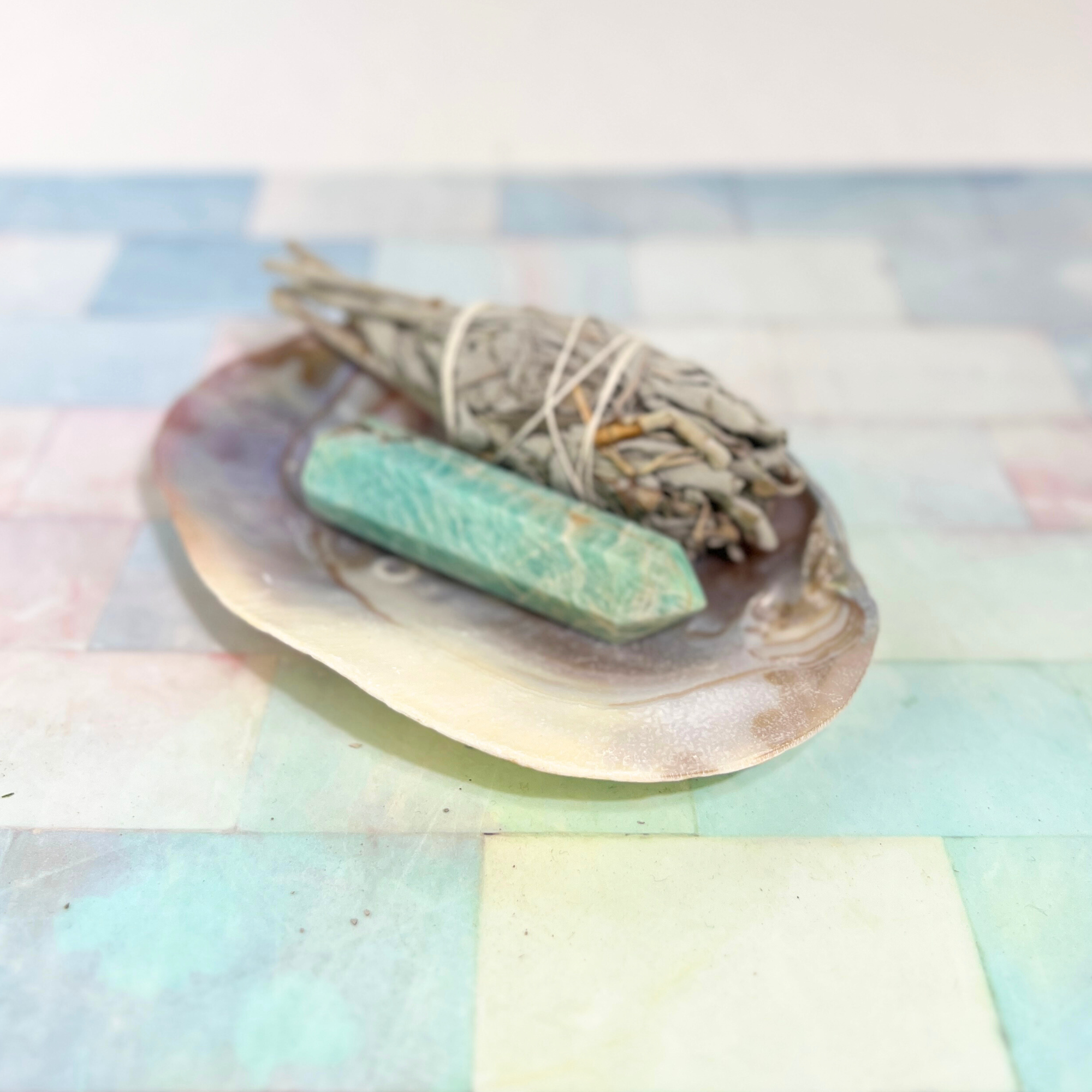 Pearl Shell Dish  |  Sage Smudge Bowl