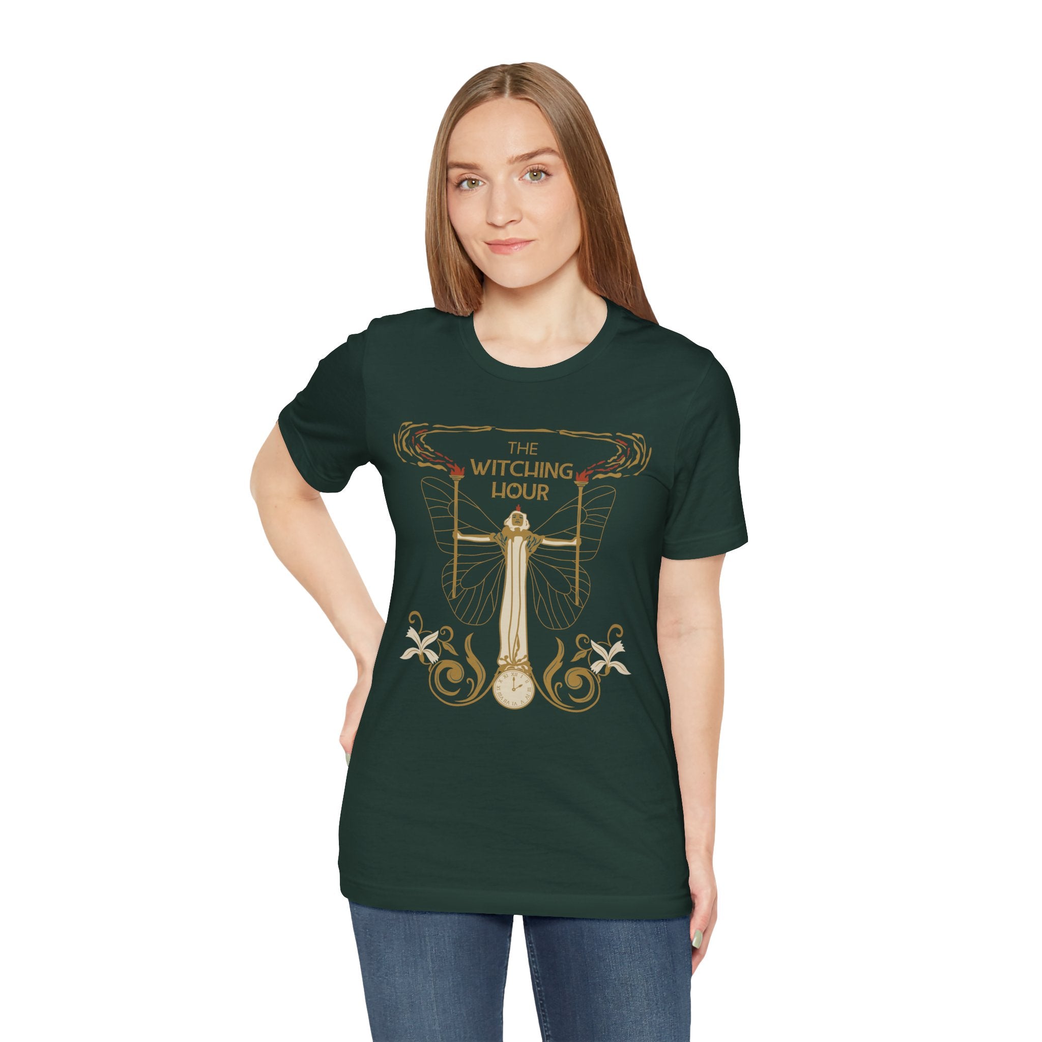 🧙‍♀️ Witching Hour T-Shirt – Unisex Mystical Graphic Tee | Soft Cotton Moon Witch Shirt | Halloween, Witchy Gift