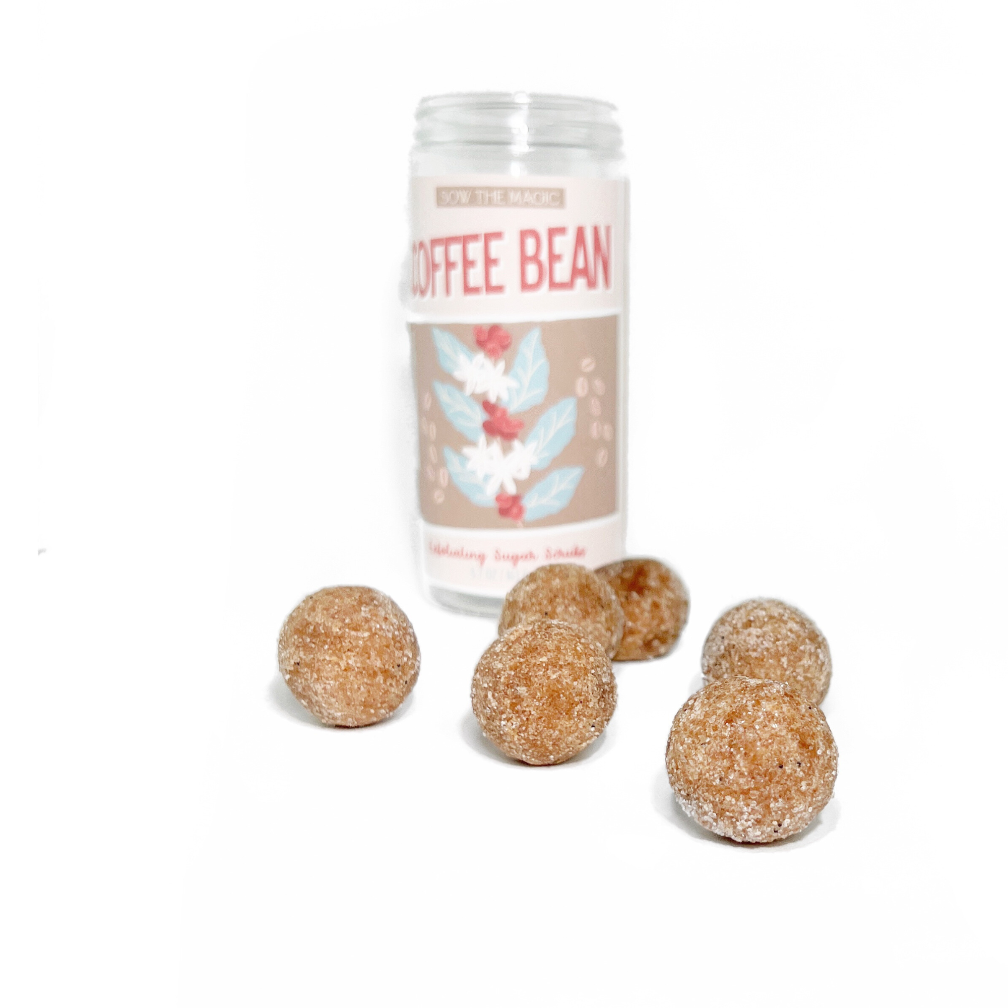 Bean Exfoliating Sugar Scrubs from a reusable jar with unwrapped