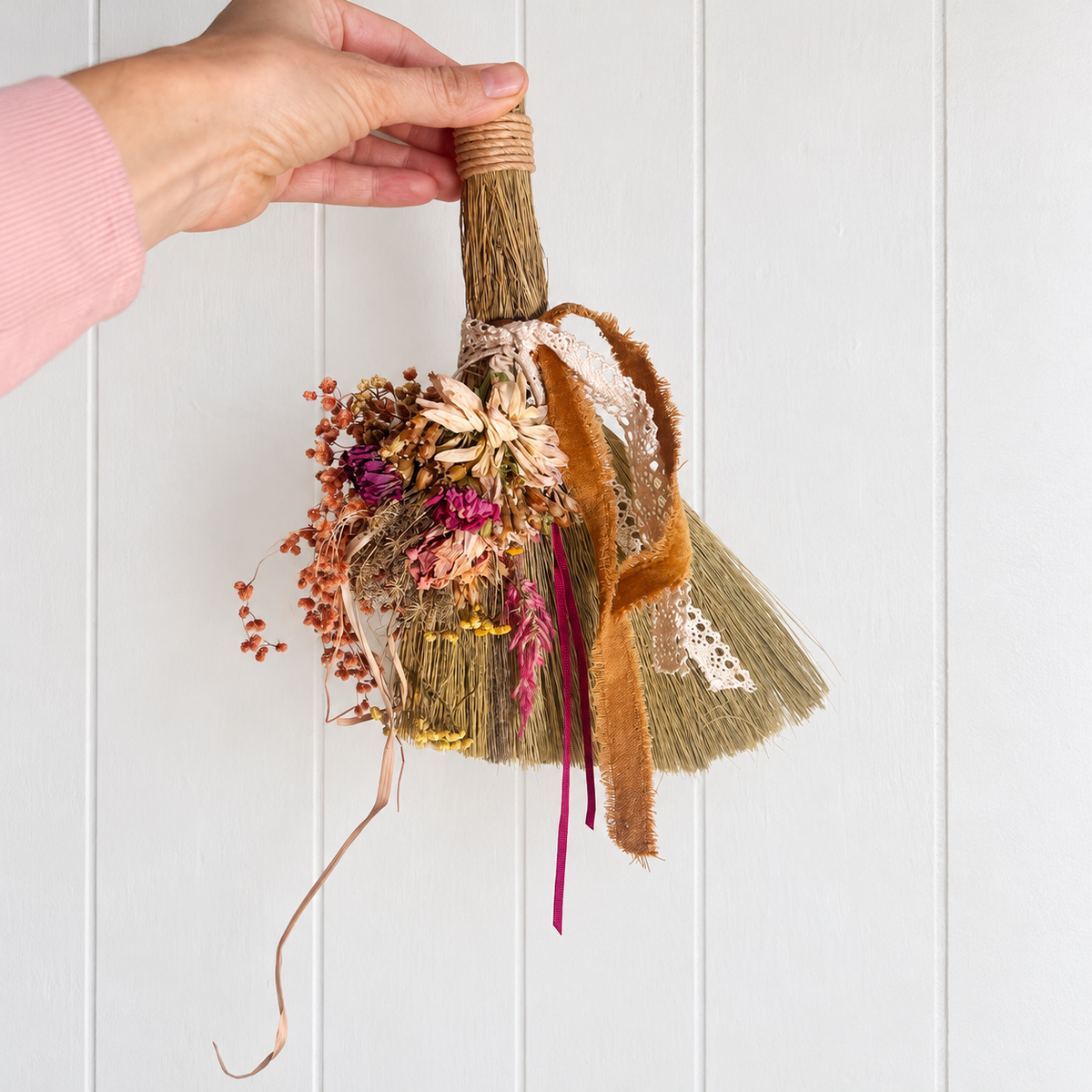 The Hearthkeeper’s Golden Whimsy Botanical Broom