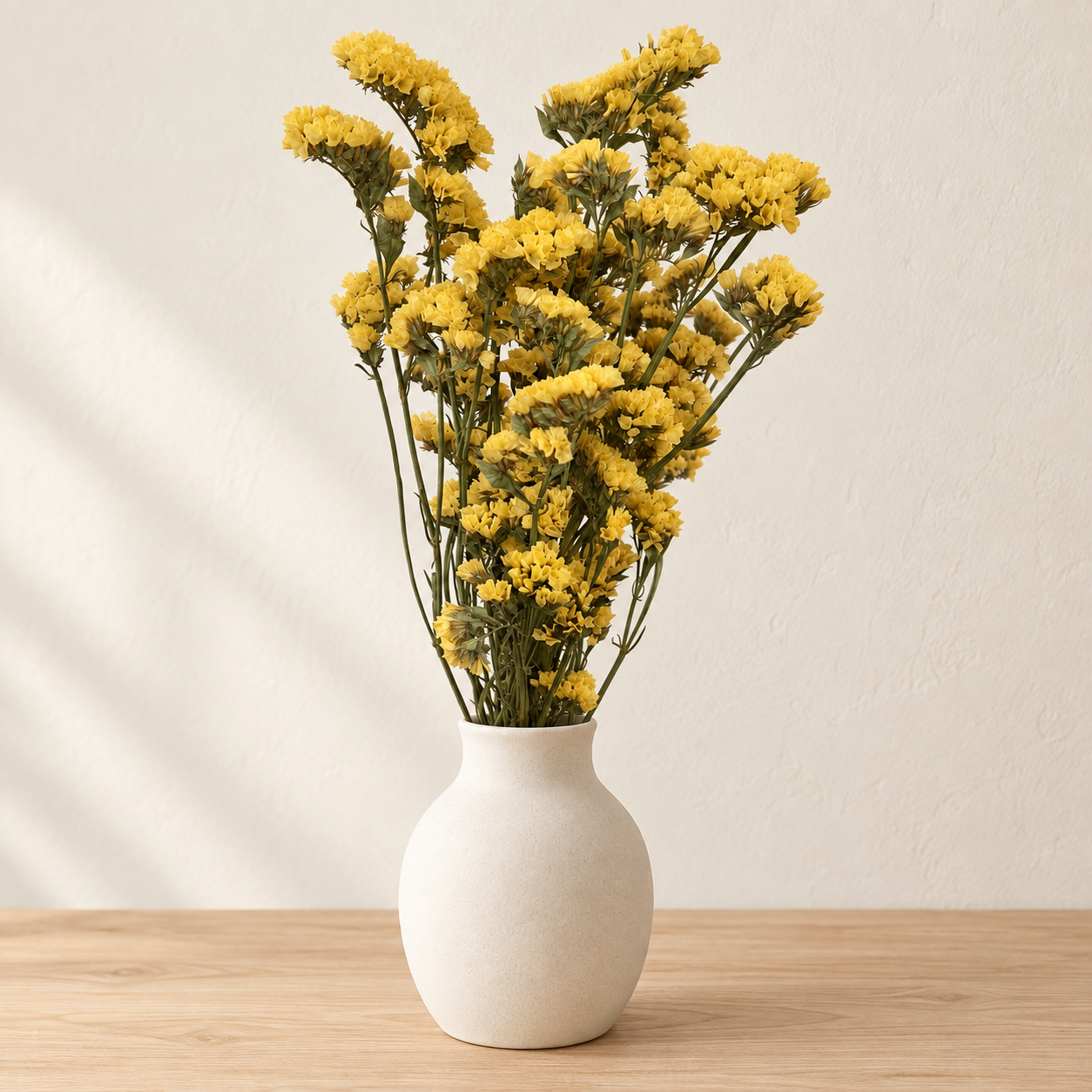 Large Yellow Statice Bundle in Vase