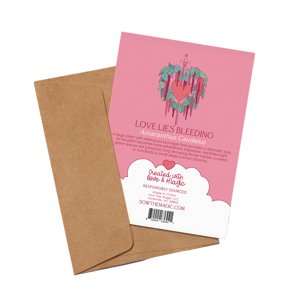 Love Lies Bleeding Botanical Tarot Greeting Card