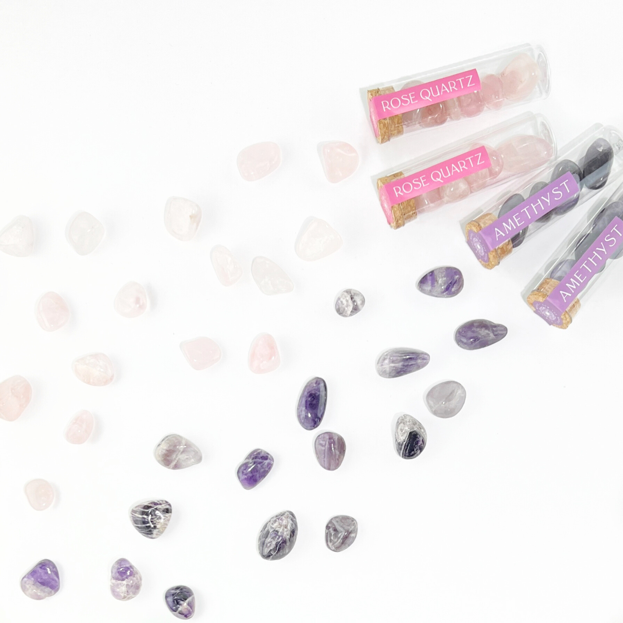 Natural Amethyst Tumbled Gemstone Intention Vial