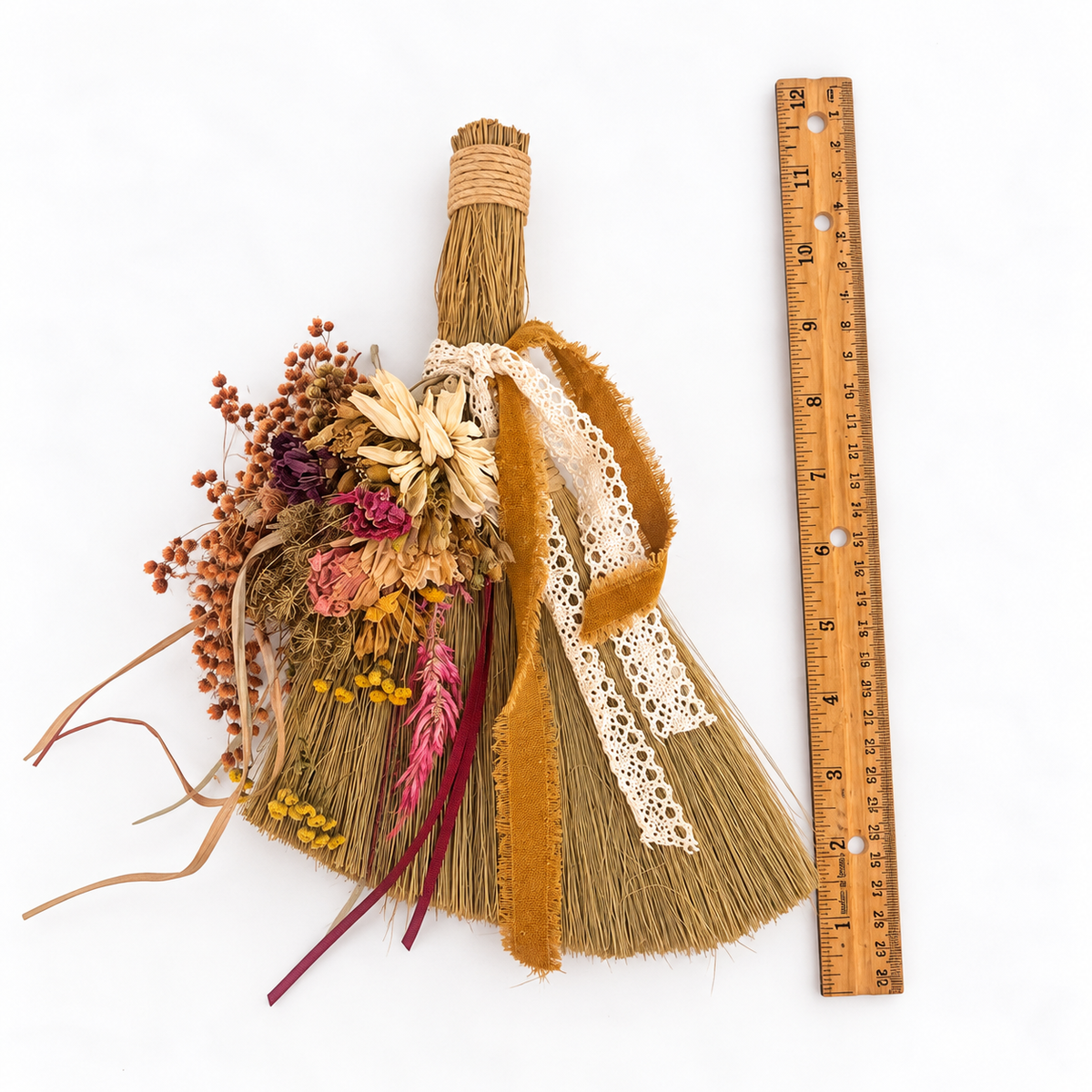 The Hearthkeeper’s Golden Whimsy Botanical Broom