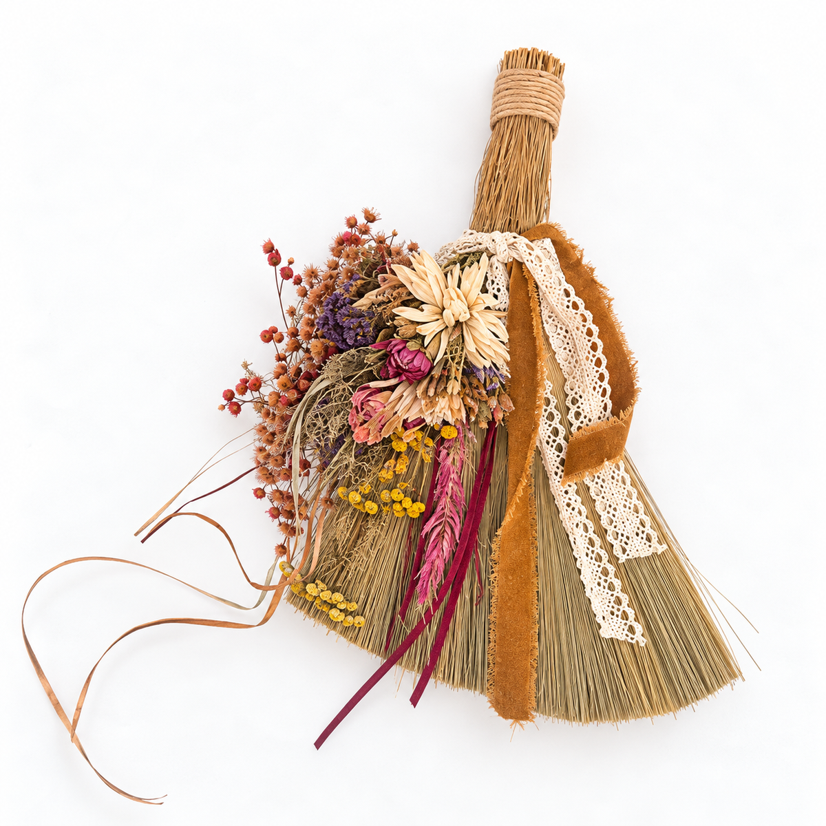 The Hearthkeeper’s Golden Whimsy Botanical Broom