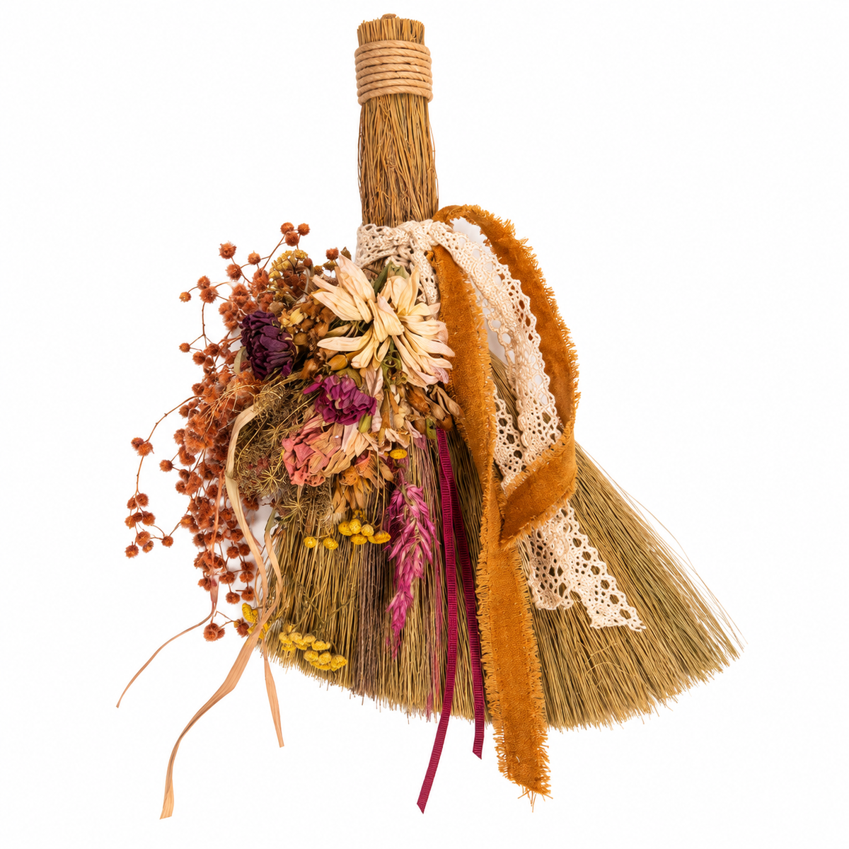 The Hearthkeeper’s Golden Whimsy Botanical Broom