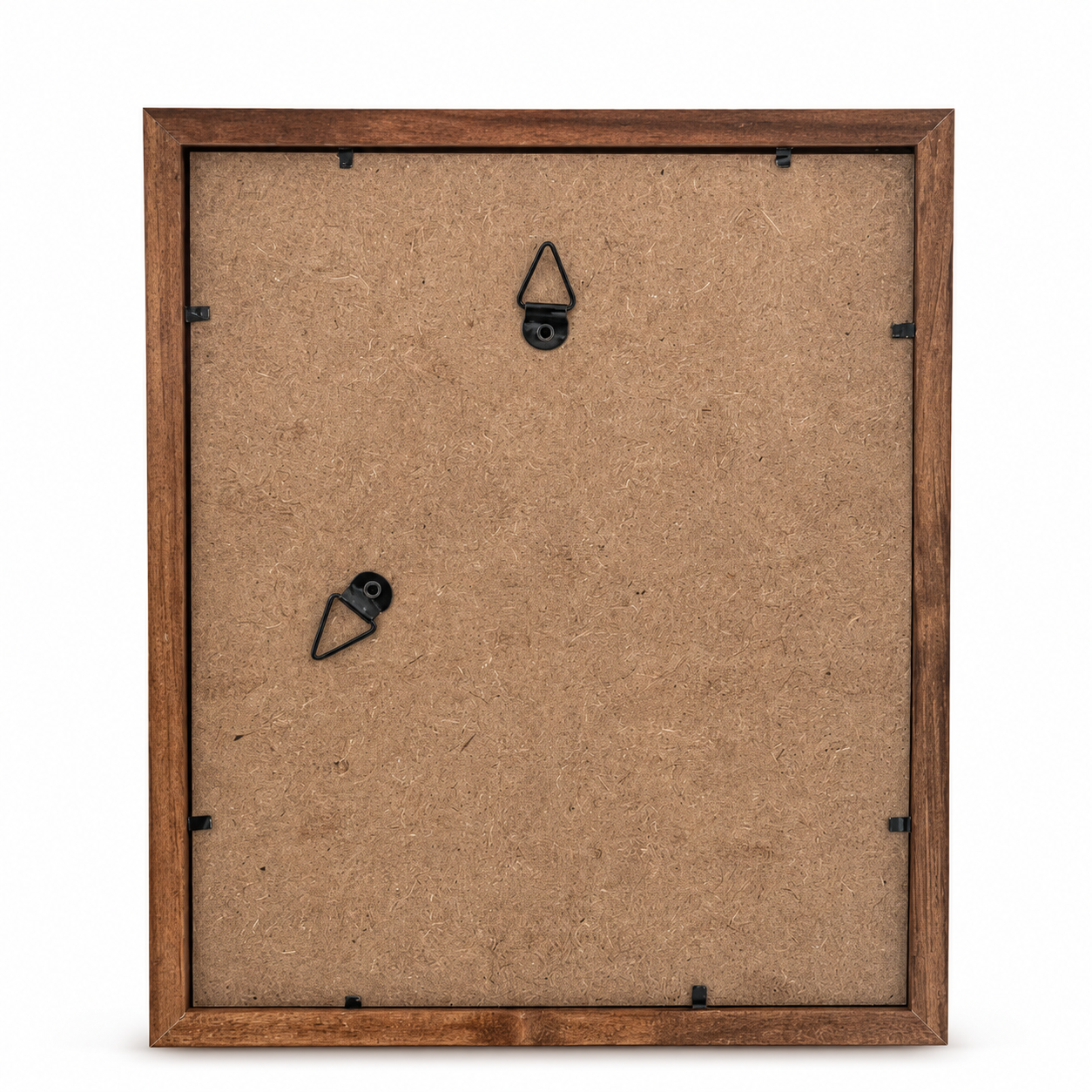 Back view of Sister vintage nun doll shadowbox showing the wooden frame, backing and hanging hardware