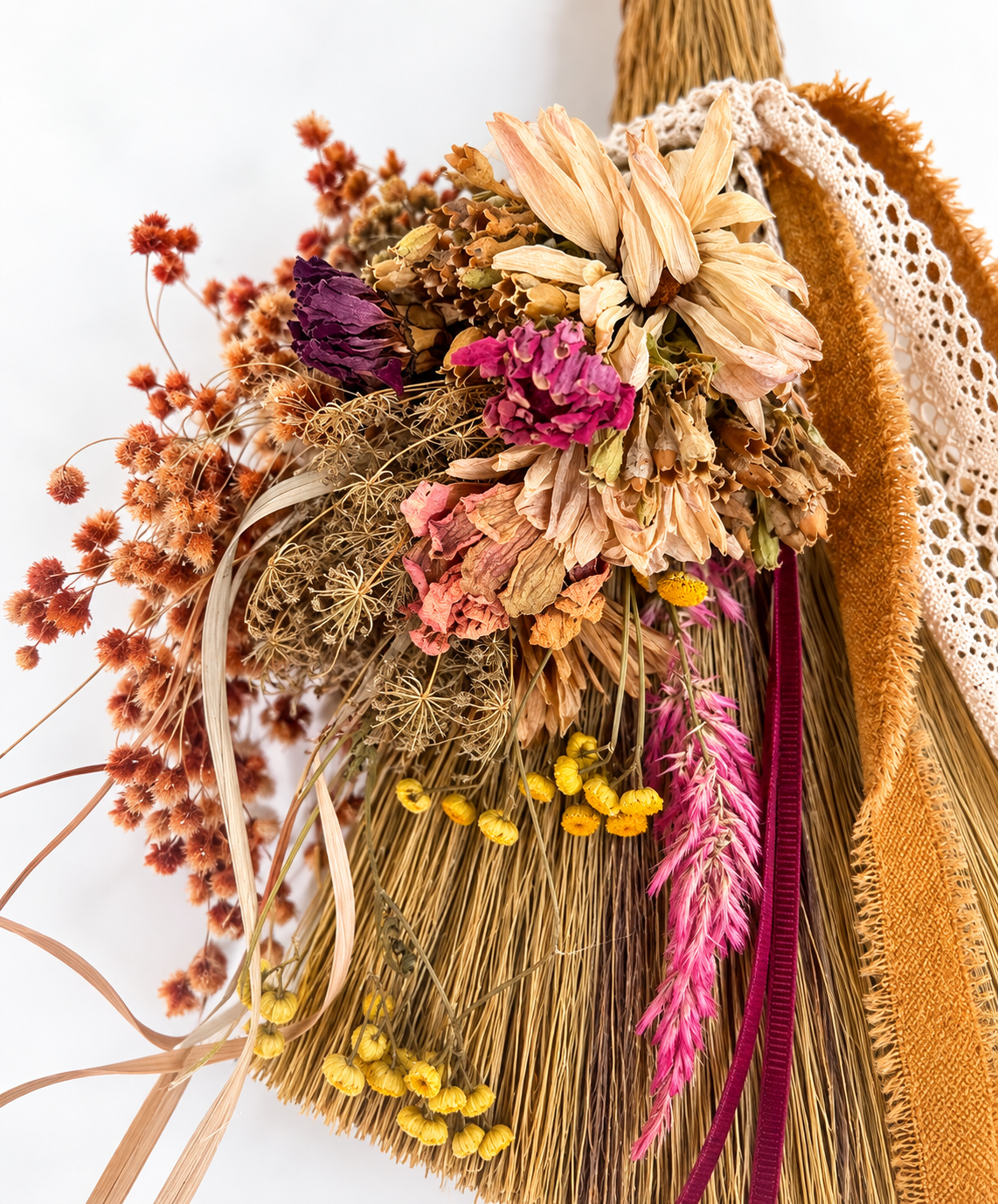 The Hearthkeeper’s Golden Whimsy Botanical Broom