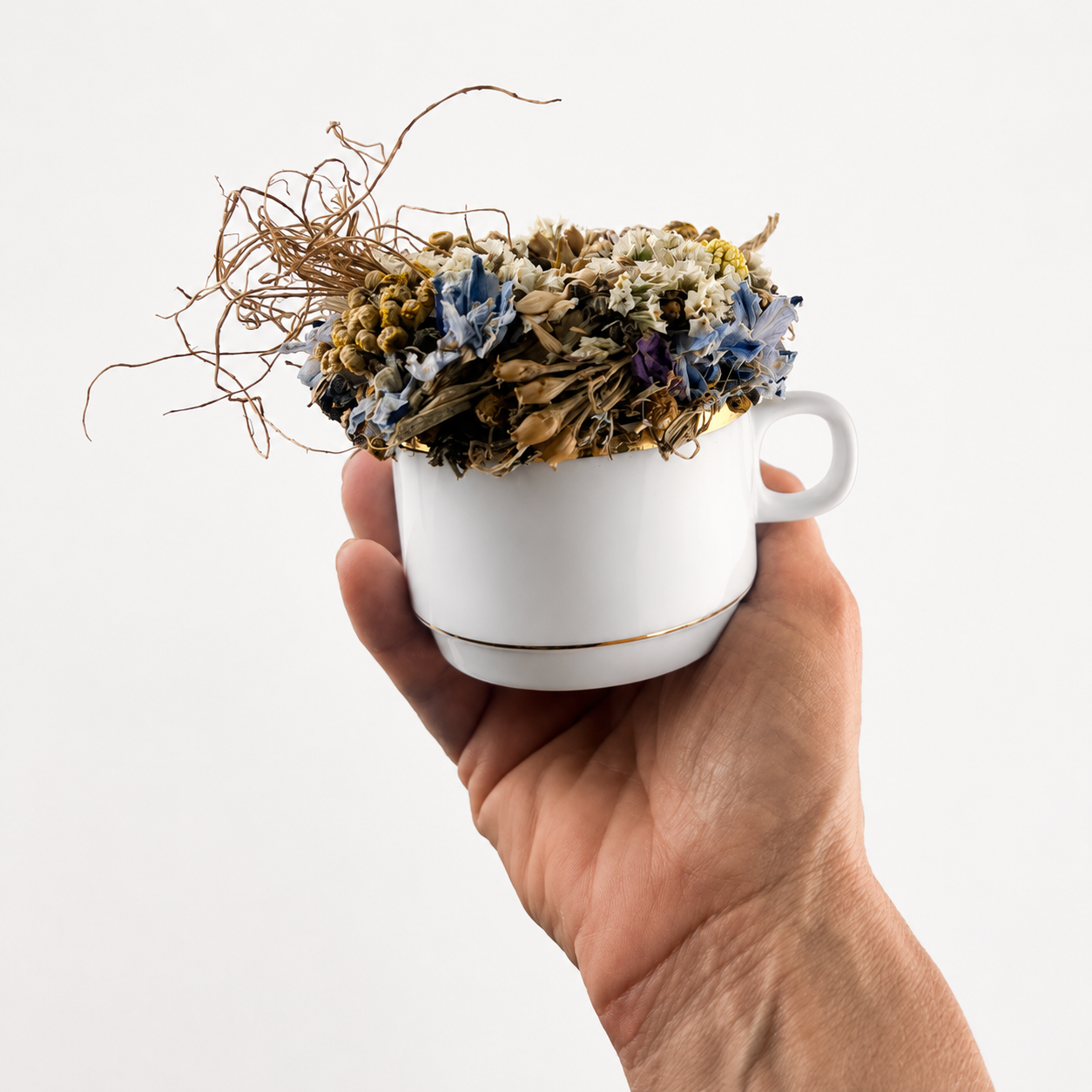 Birthday Flowers  🌸 Handmade Teacup Dried Flower Arrangement | Farm-Grown Botanicals