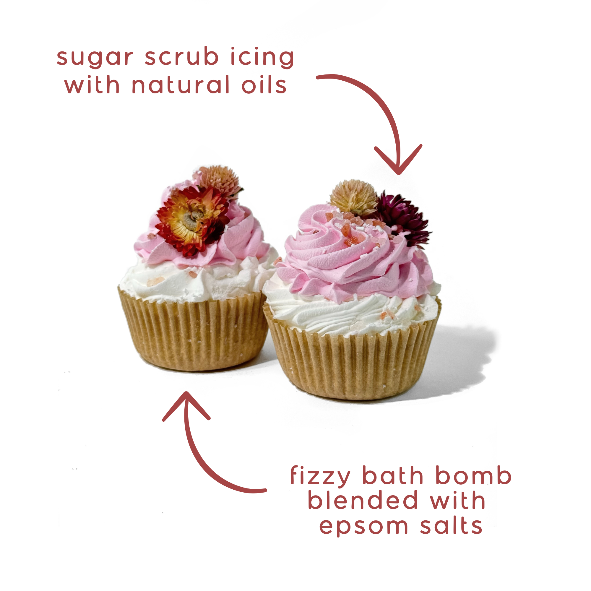 Peppermint Flowers Cupcake Bath Bomb