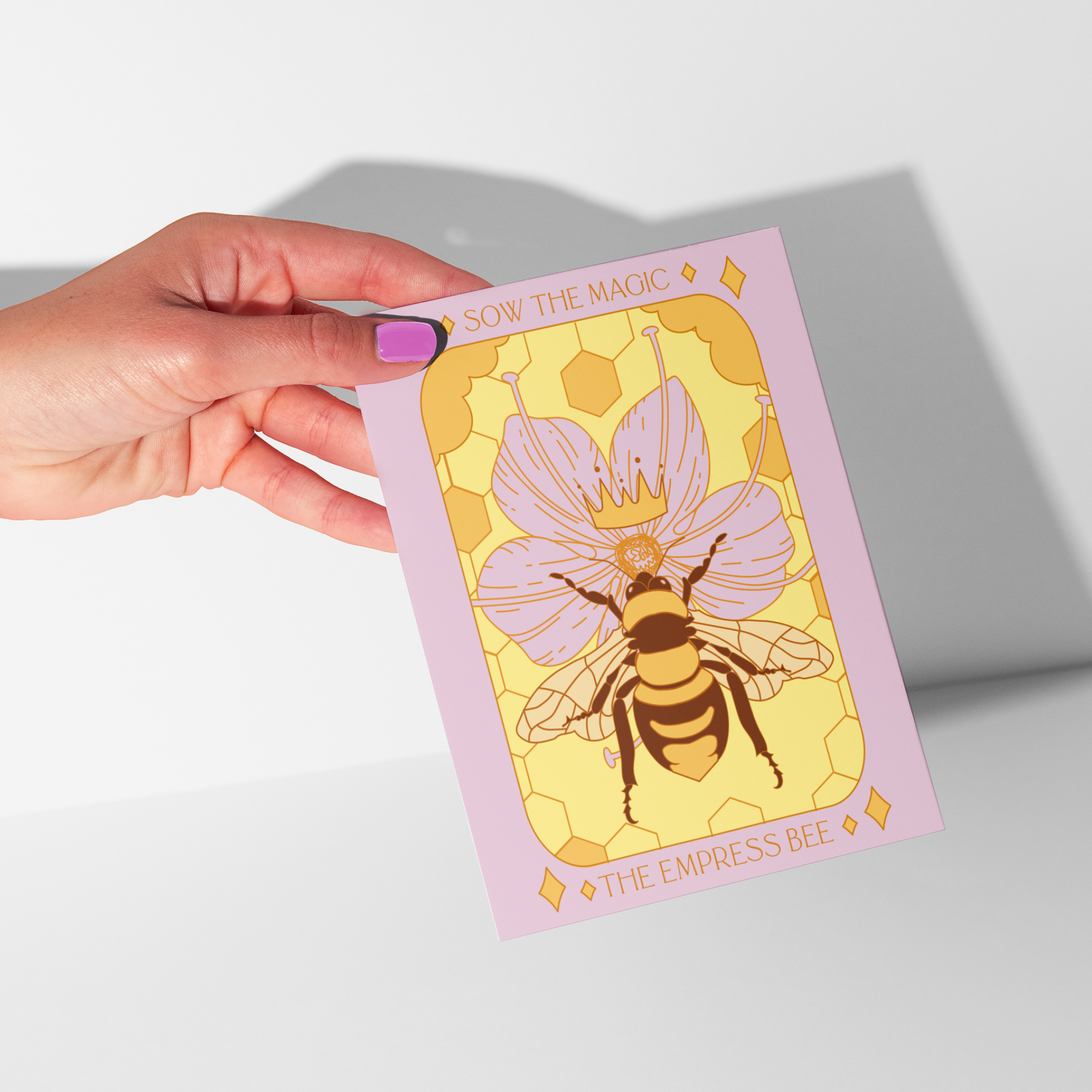 Empress Bee Botanical Tarot Greeting Card