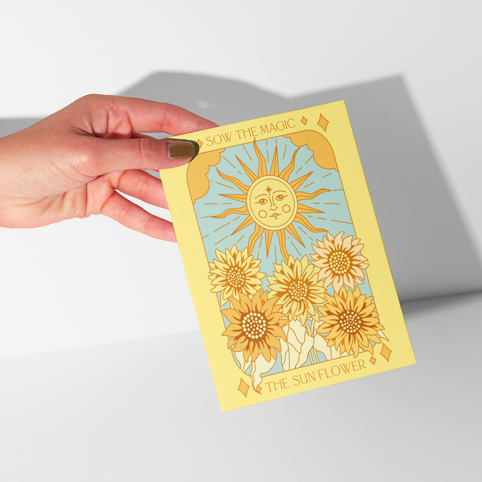 The Sunflower Botanical Tarot Greeting Card