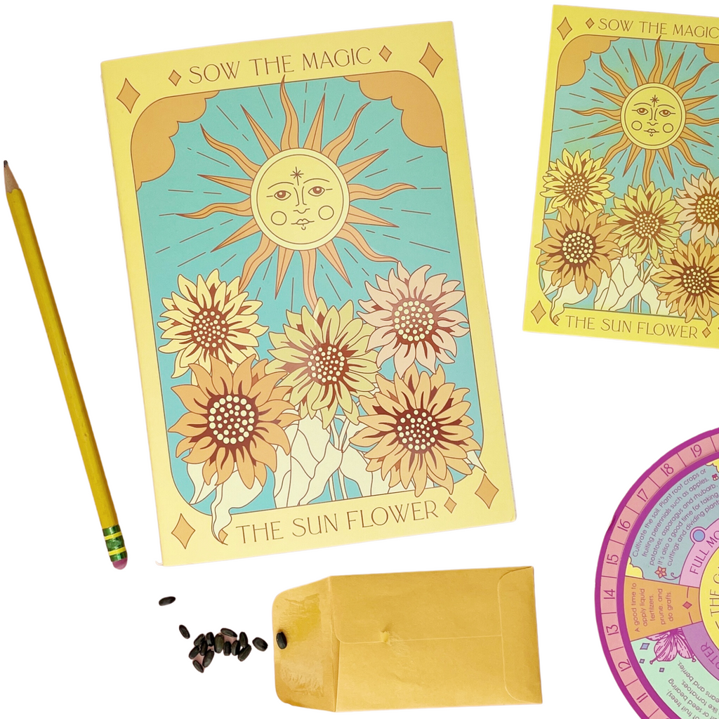 Sunflower Tarot Card Journal Notebook