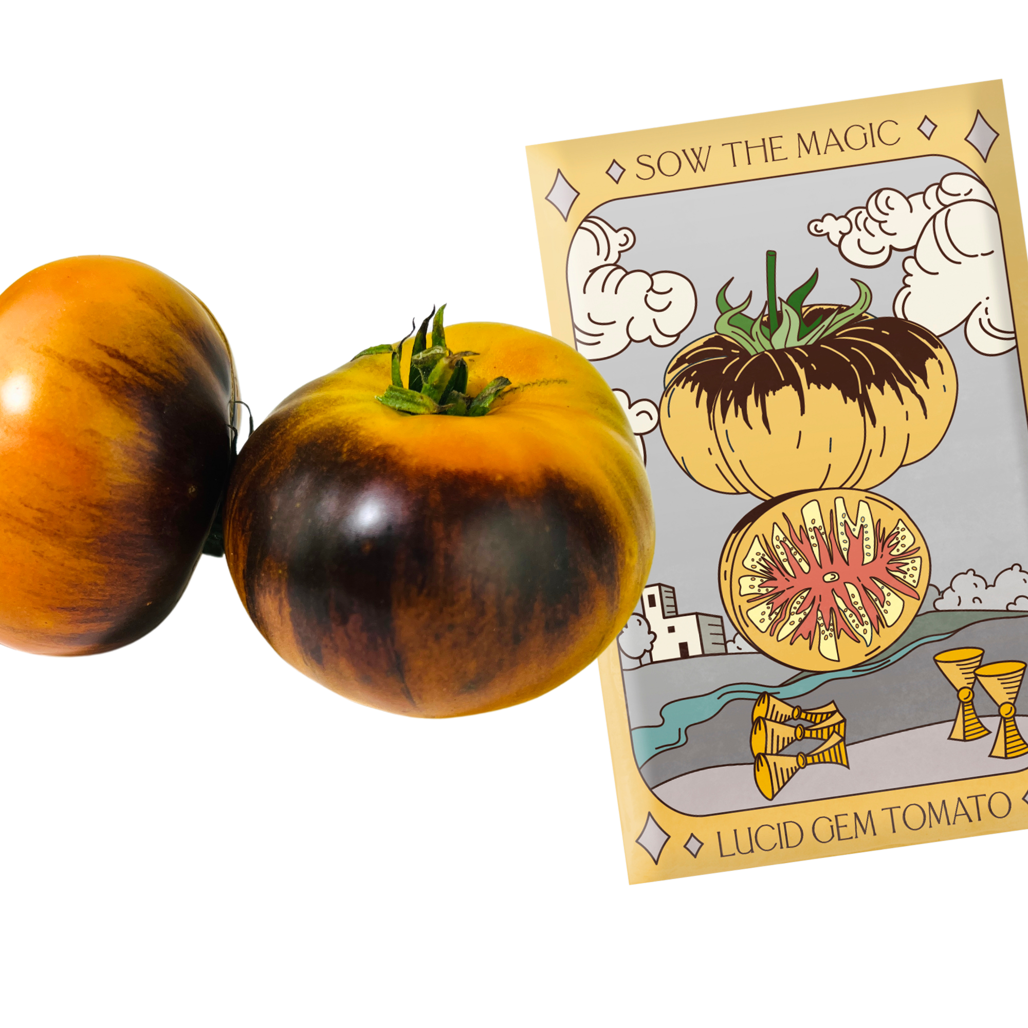 Lucid Gem Tomato Tarot Seed Packet