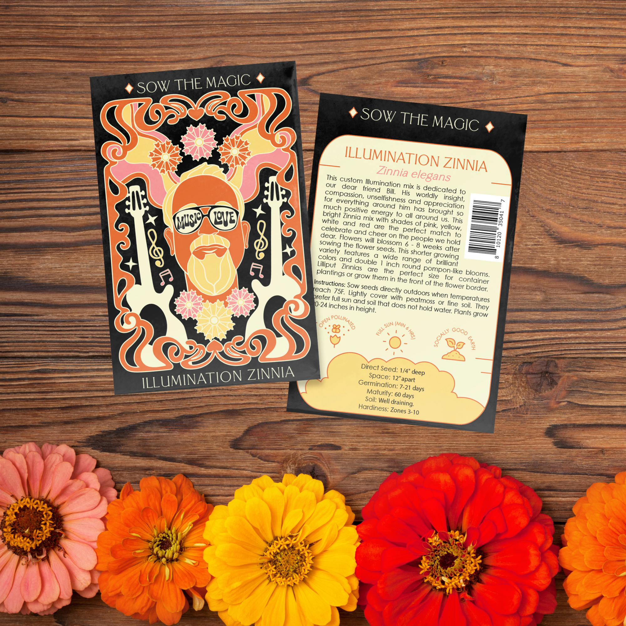 Illumination Zinnia Tarot Seed Packet