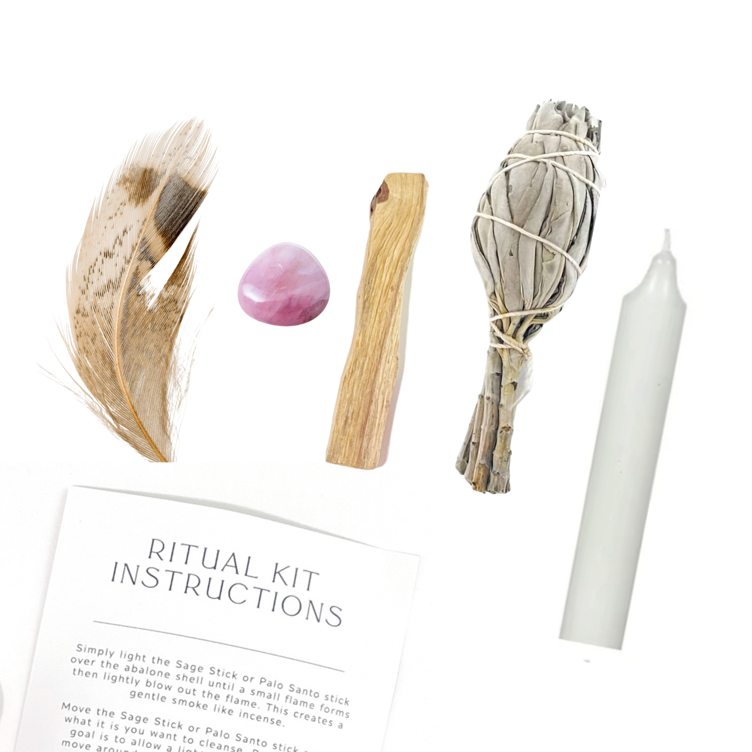 Love Ritual Kit With Rose Quartz, Palo Santo + Sage