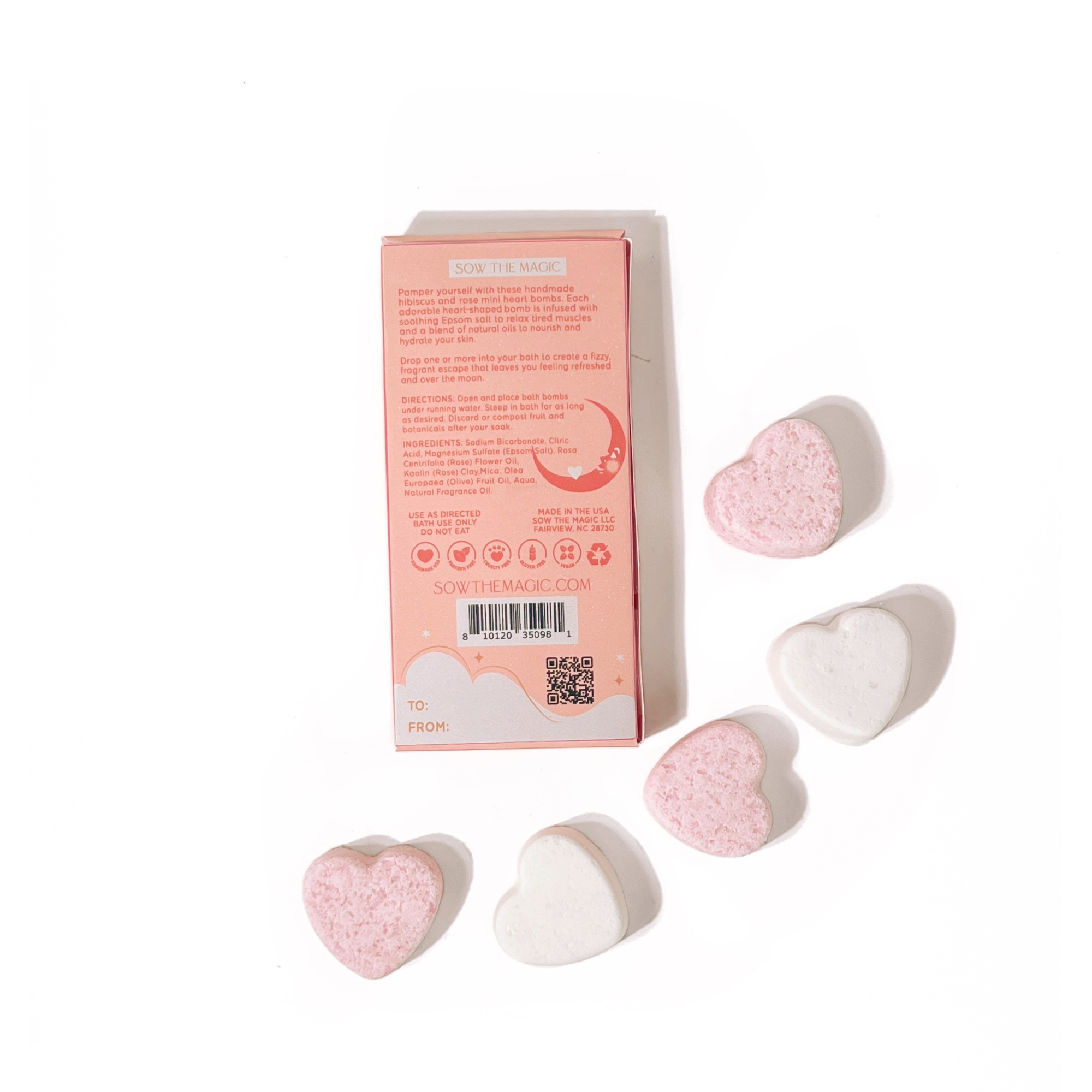 Over the Moon Mini Sweet Heart Bath Bombs Gift Set