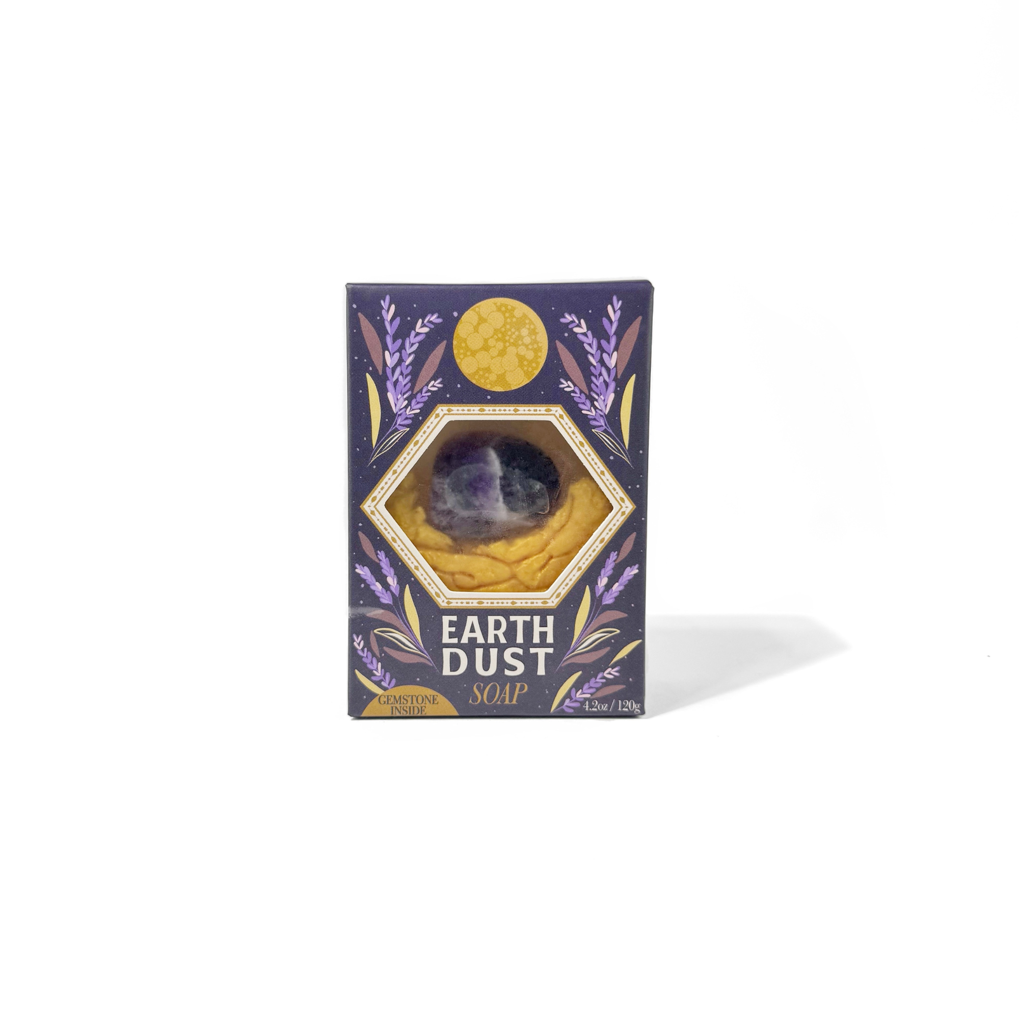 Earth Dust Gemstone Bar Soap in Lavender with Amethyst