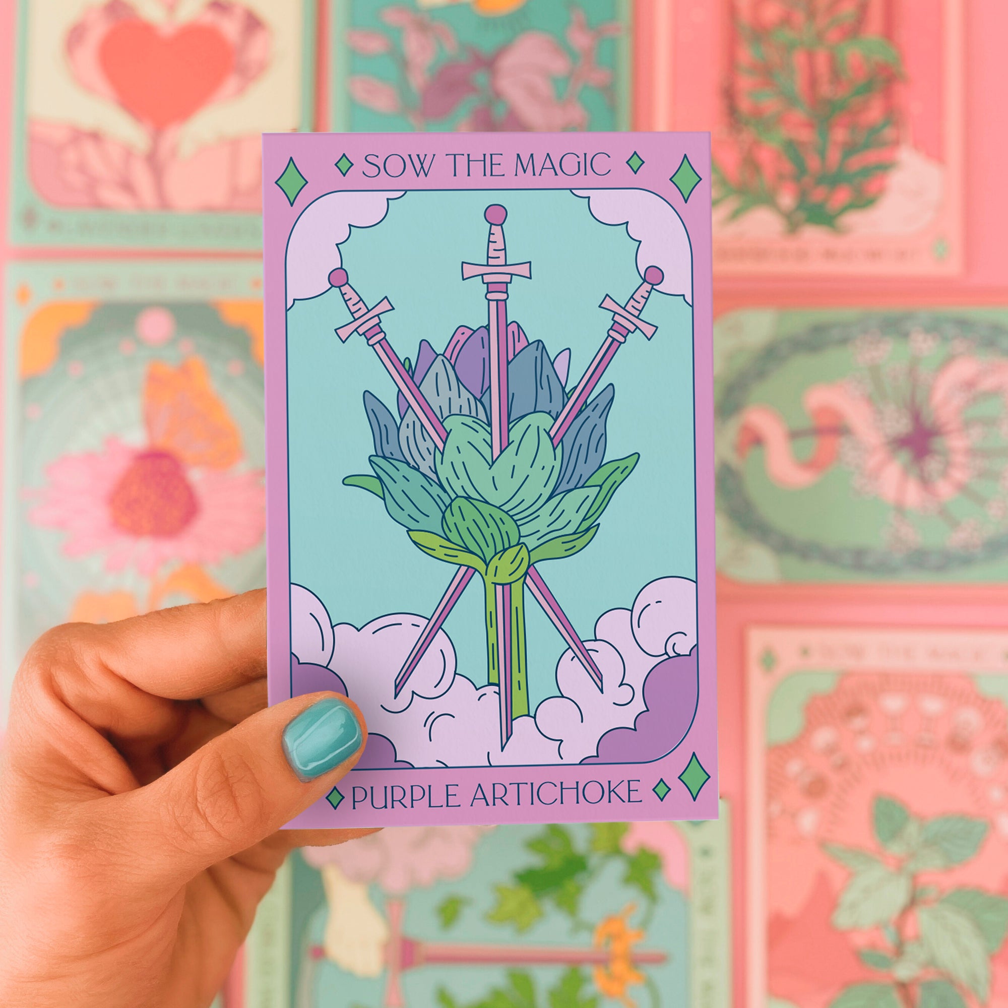 Purple Artichoke Tarot Seed Packet