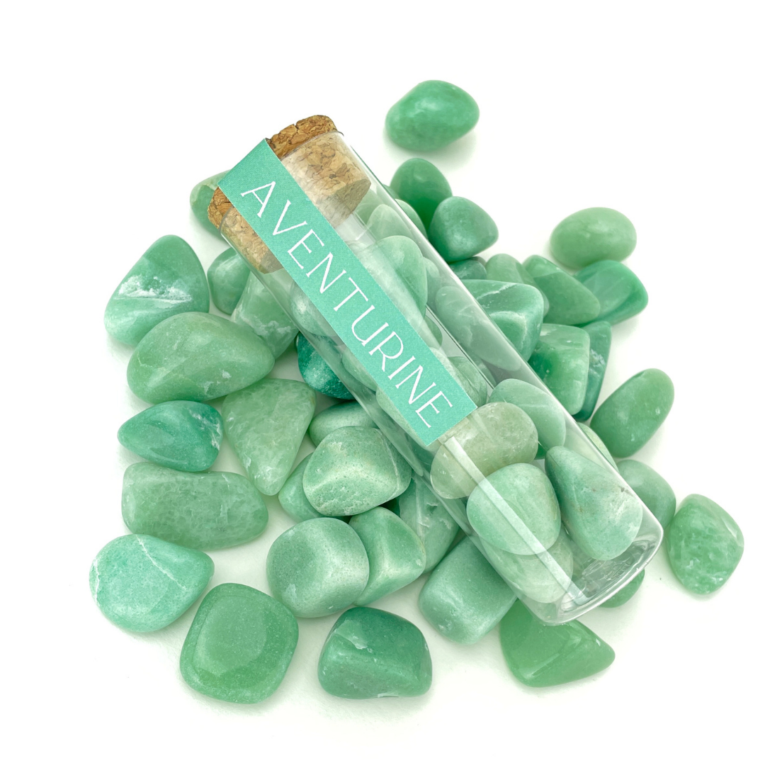 Natural Aventurine Tumbled Gemstone Intention Vial