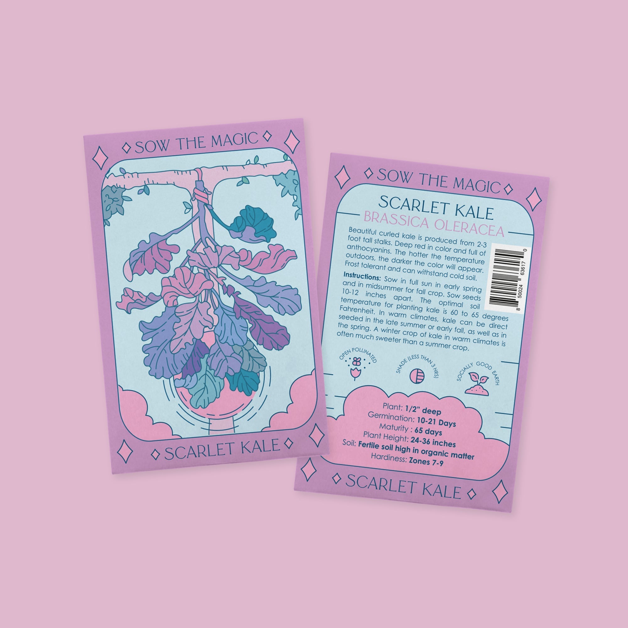 Scarlet Kale Tarot Seed Packet