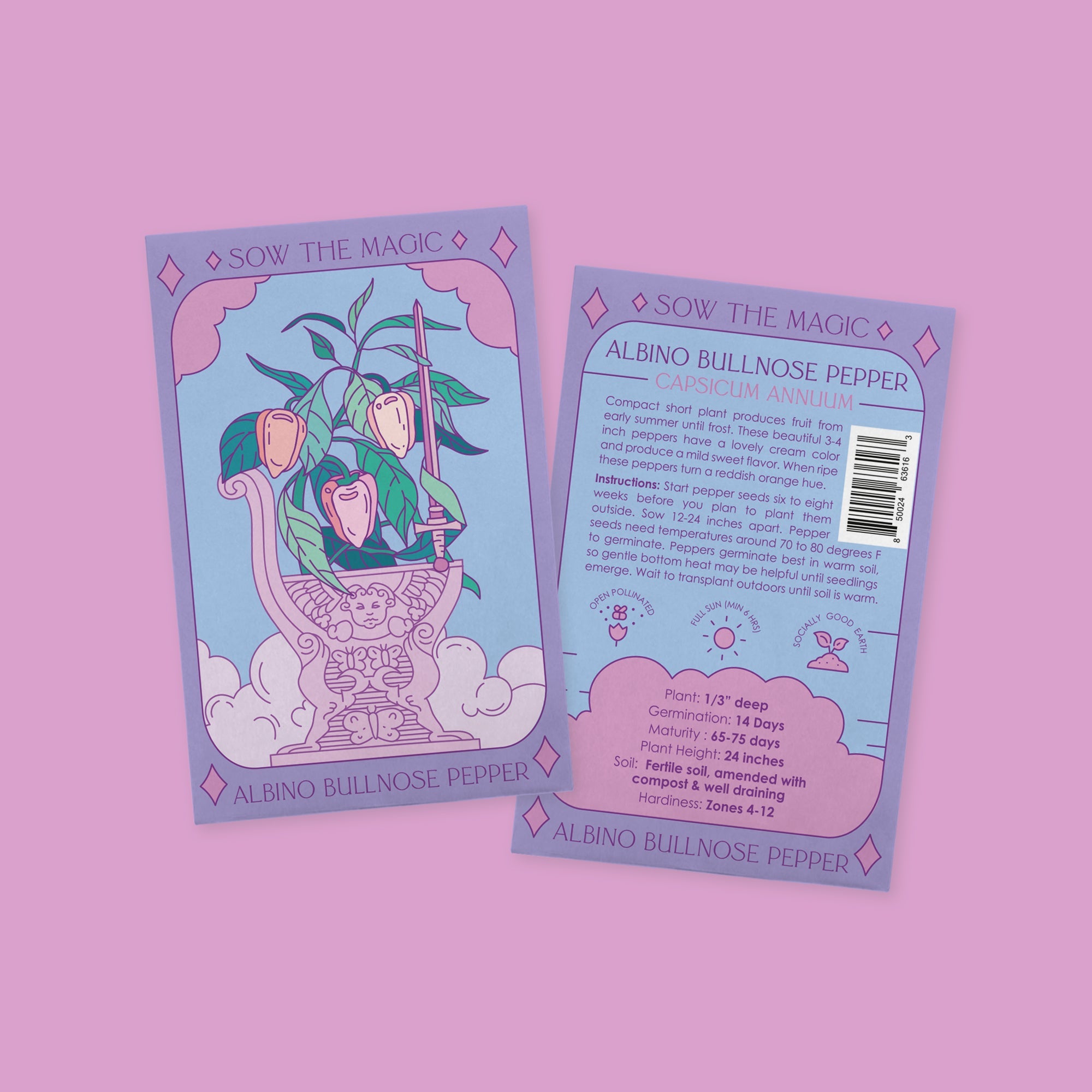 Albino Bullnose Pepper Tarot Seed Packet - Thumbnail 3