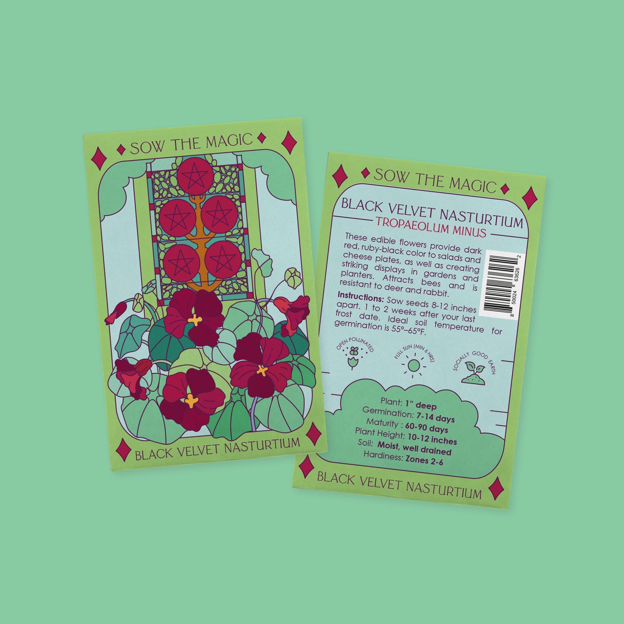 Black Velvet Nasturtium Tarot Seed Packet