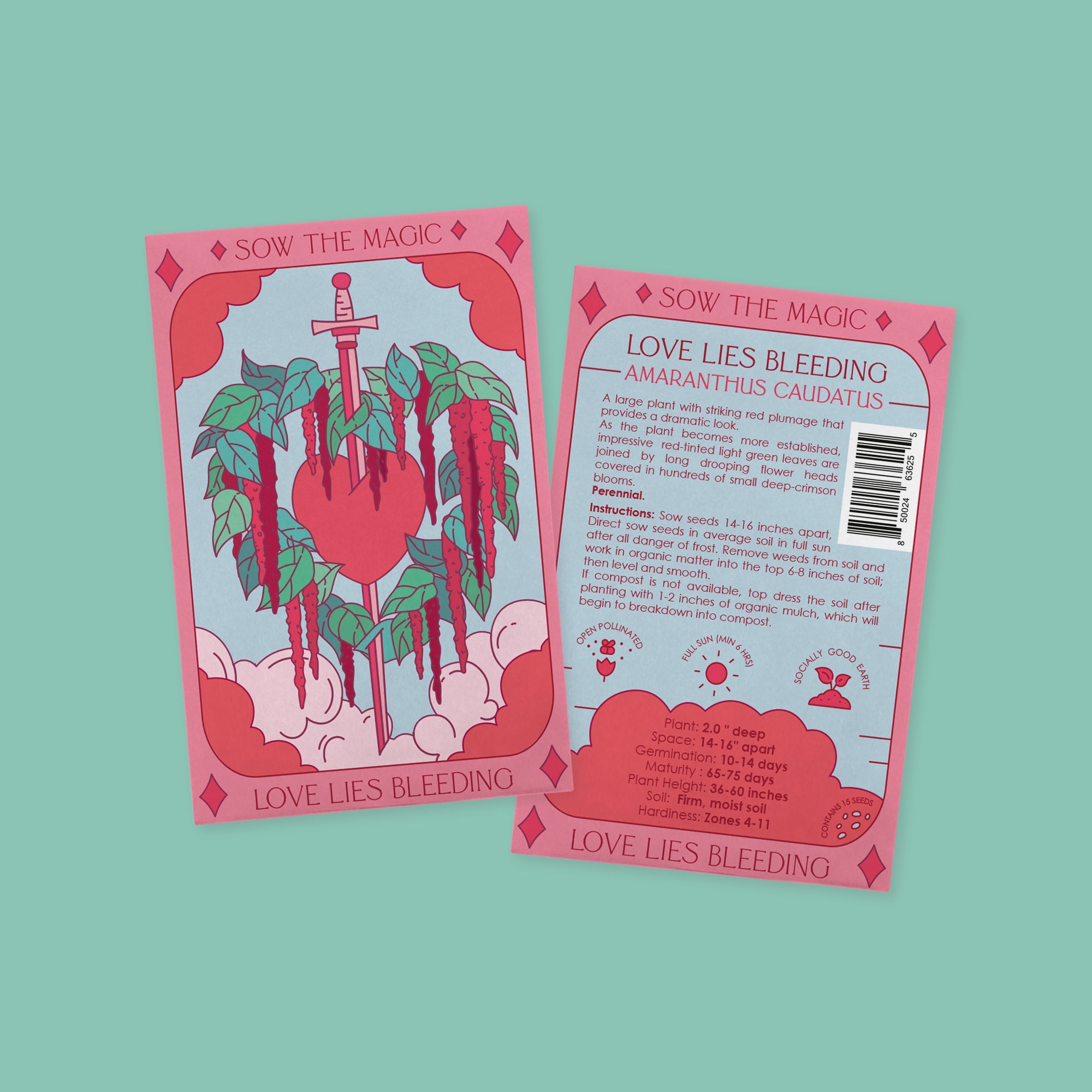 Love Lies Bleeding Tarot Seed Packet - Thumbnail 2