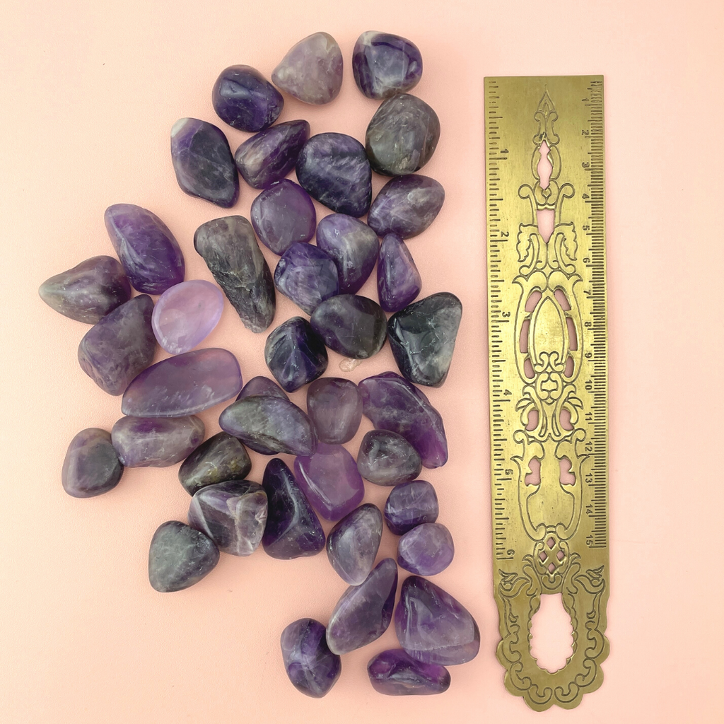 Natural Amethyst Tumbled Gemstone Intention Vial
