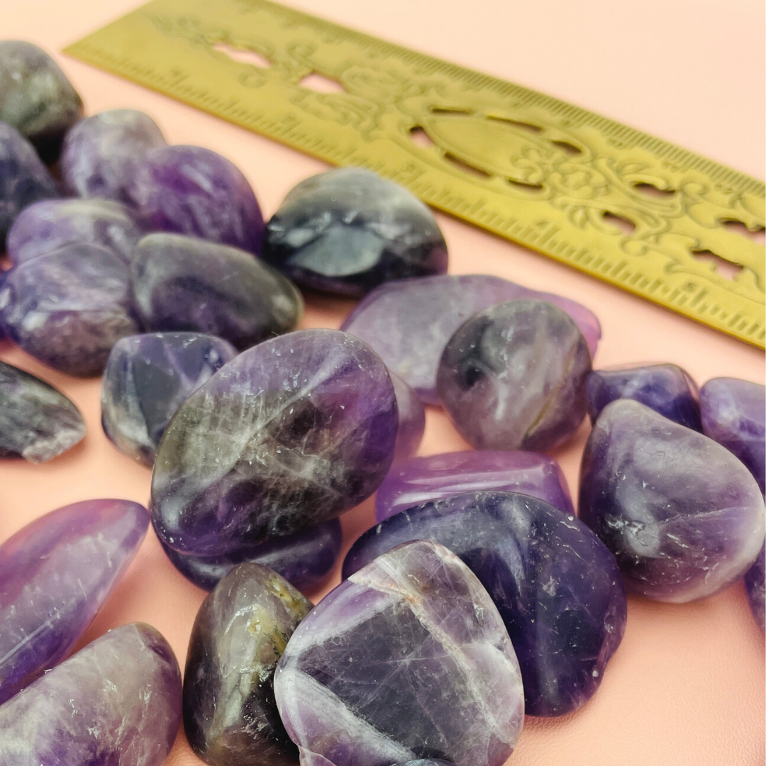 Natural Amethyst Tumbled Gemstone Intention Vial