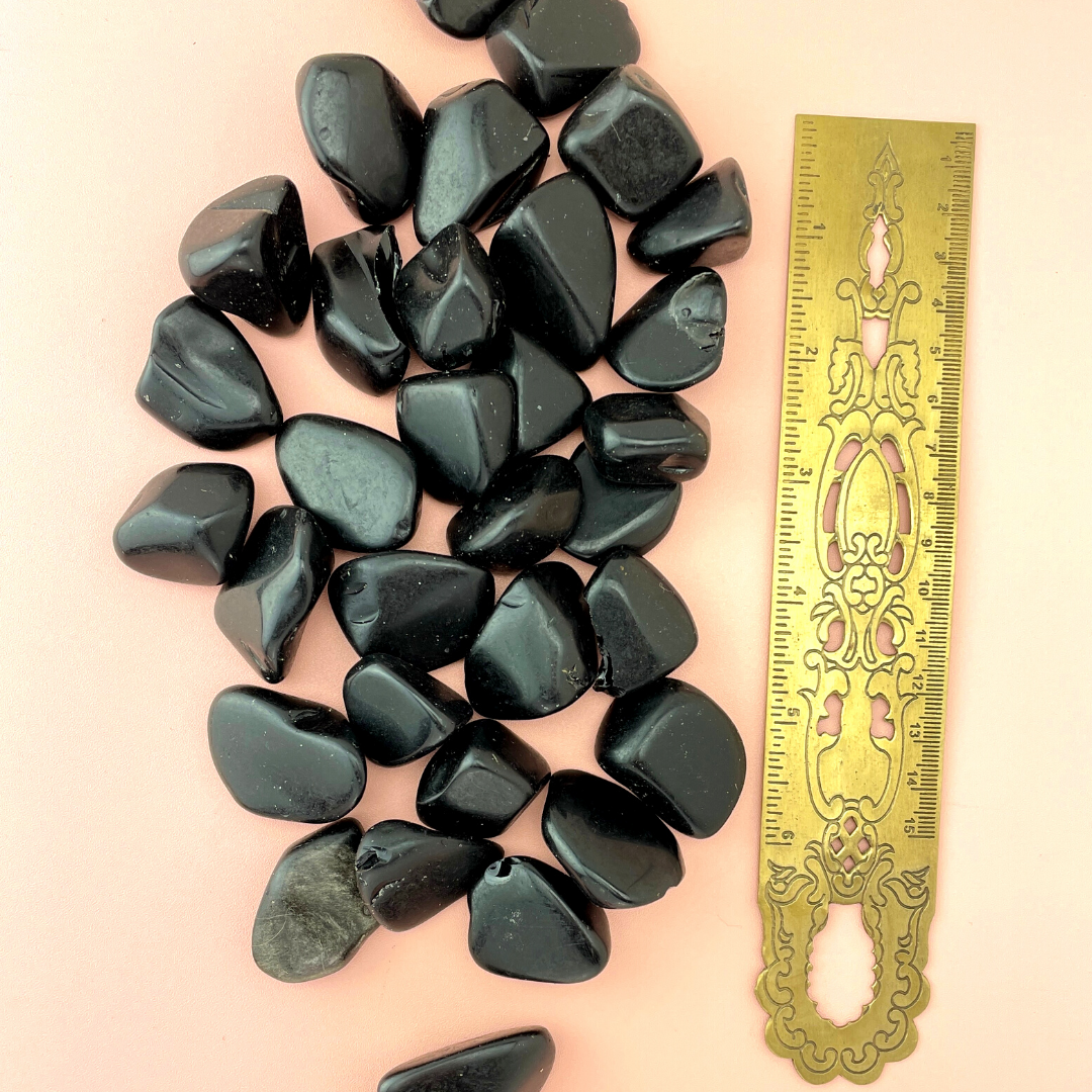 Natural Obsidian Tumbled Gemstone Intention Vial