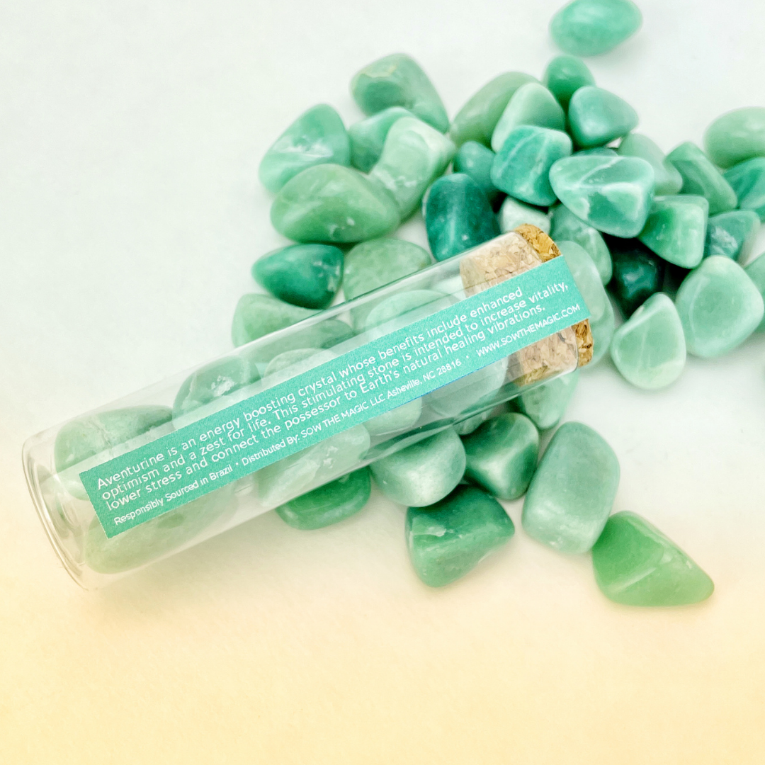 Natural Aventurine Tumbled Gemstone Intention Vial