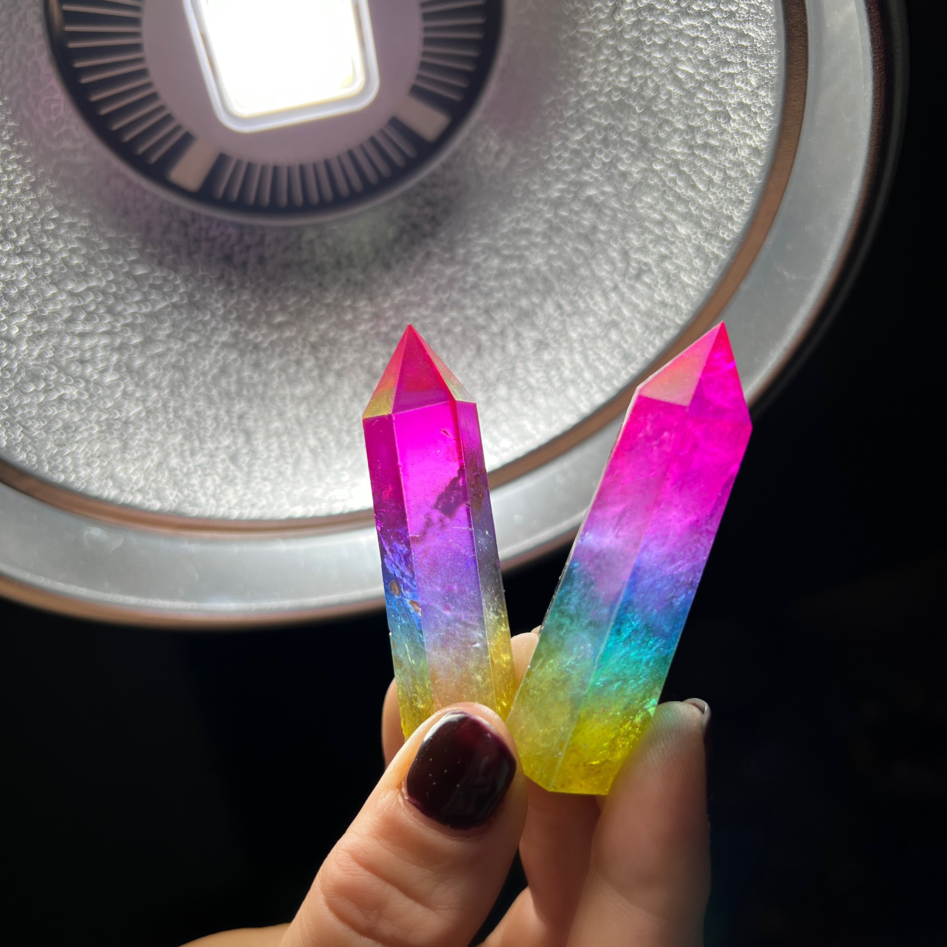 Rainbow Aura Quartz Quartz Point