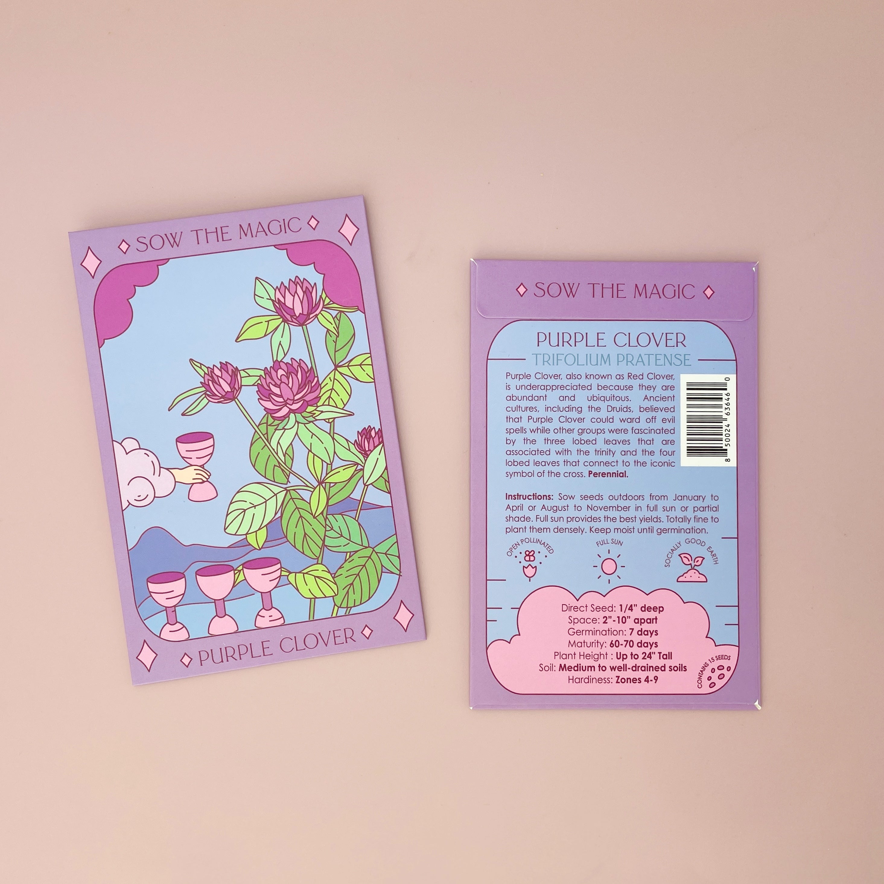 Purple Clover Tarot Seed Packet
