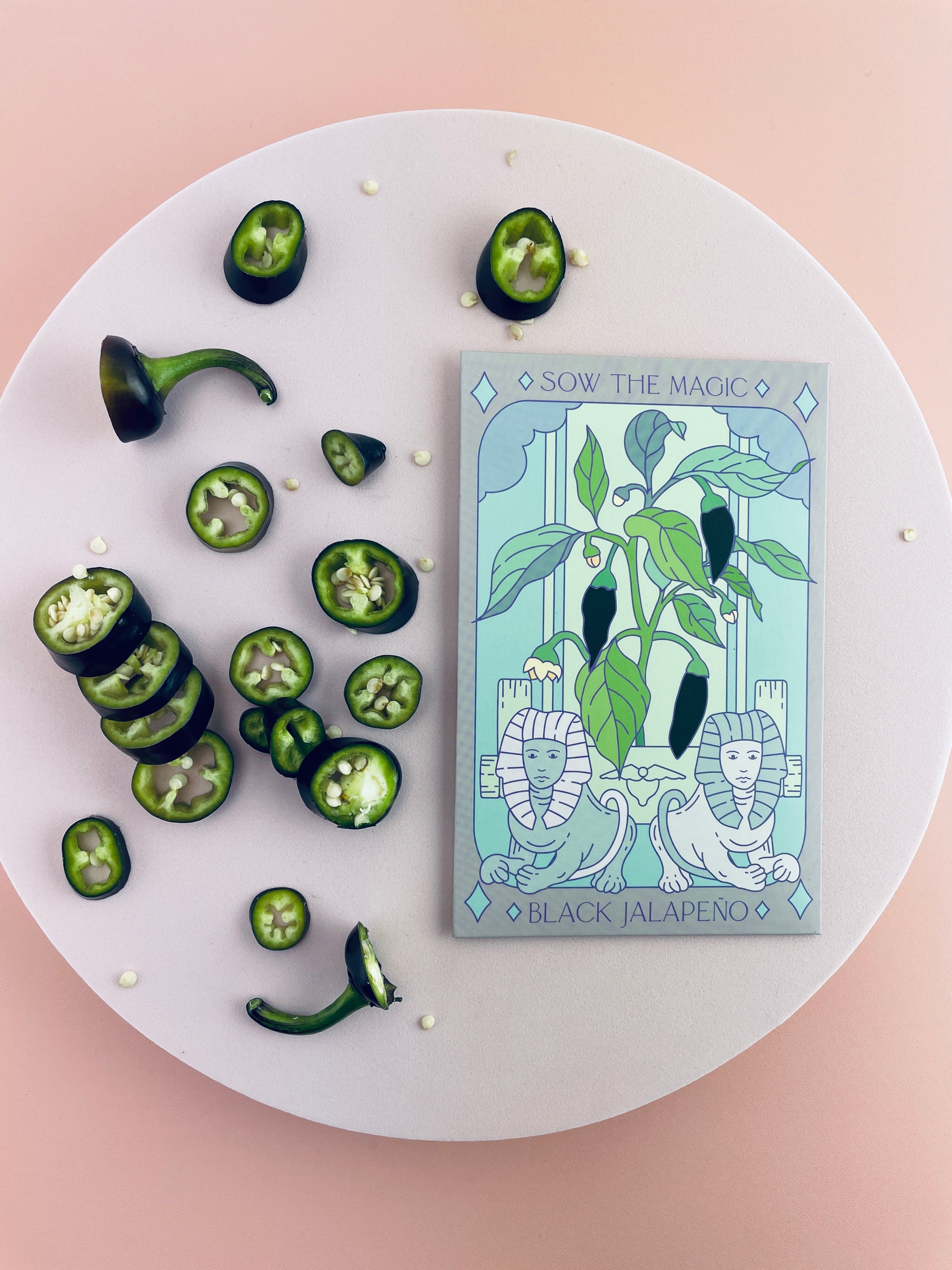 Black Hungarian Jalapeño Tarot Seed Packet