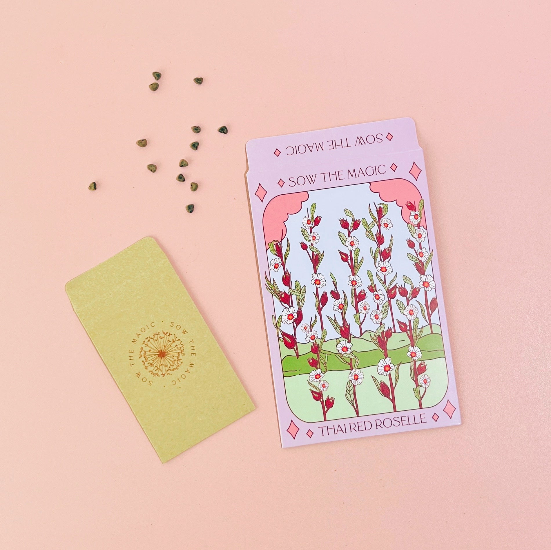 Thai Red Roselle Hibiscus Tarot Seed Packet - Thumbnail 4