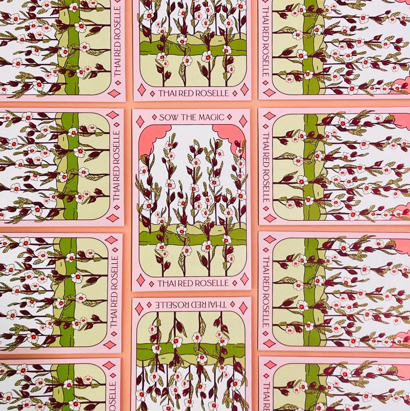 Thai Red Roselle Hibiscus Tarot Seed Packet | Sow the Magic