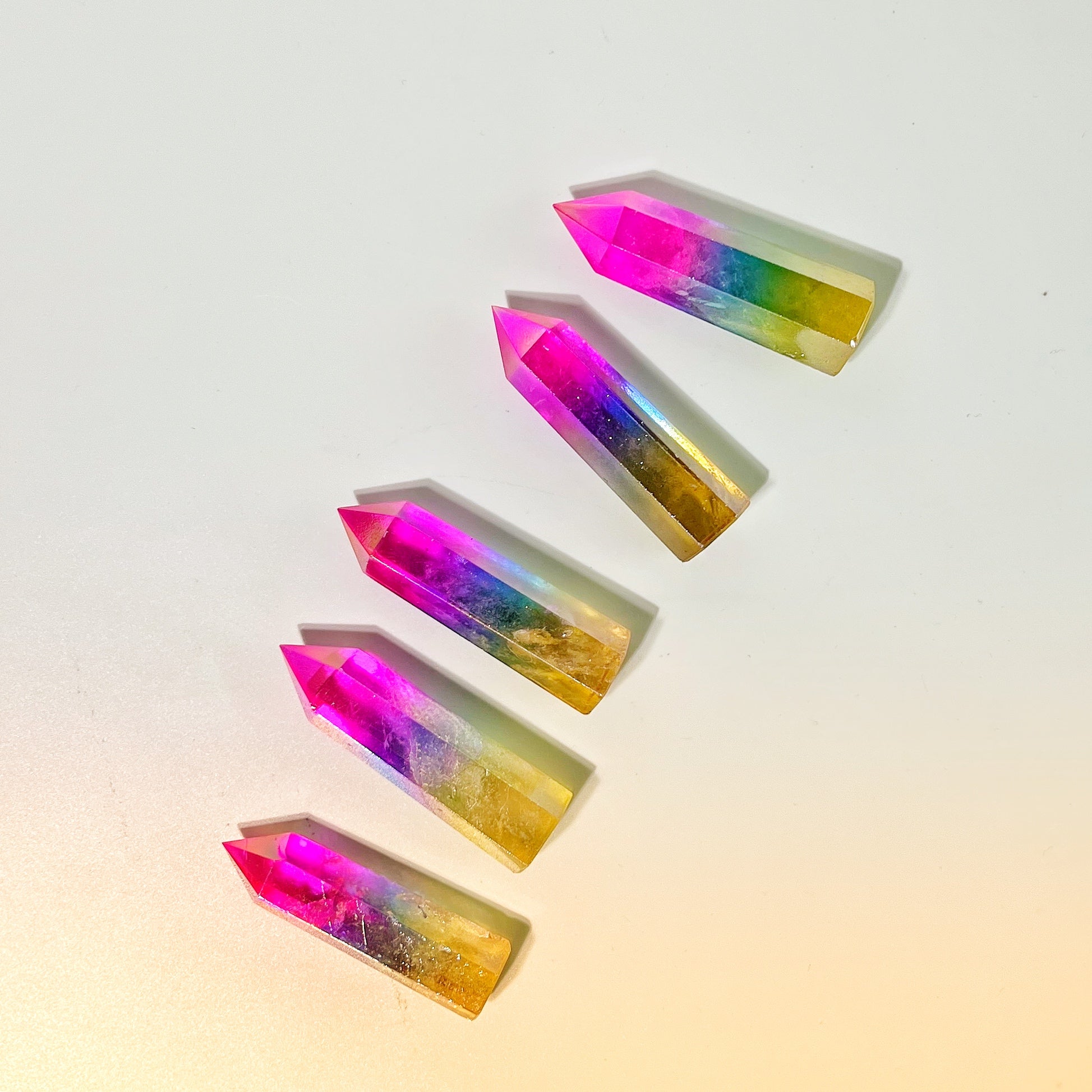 Rainbow Aura Quartz Quartz Point