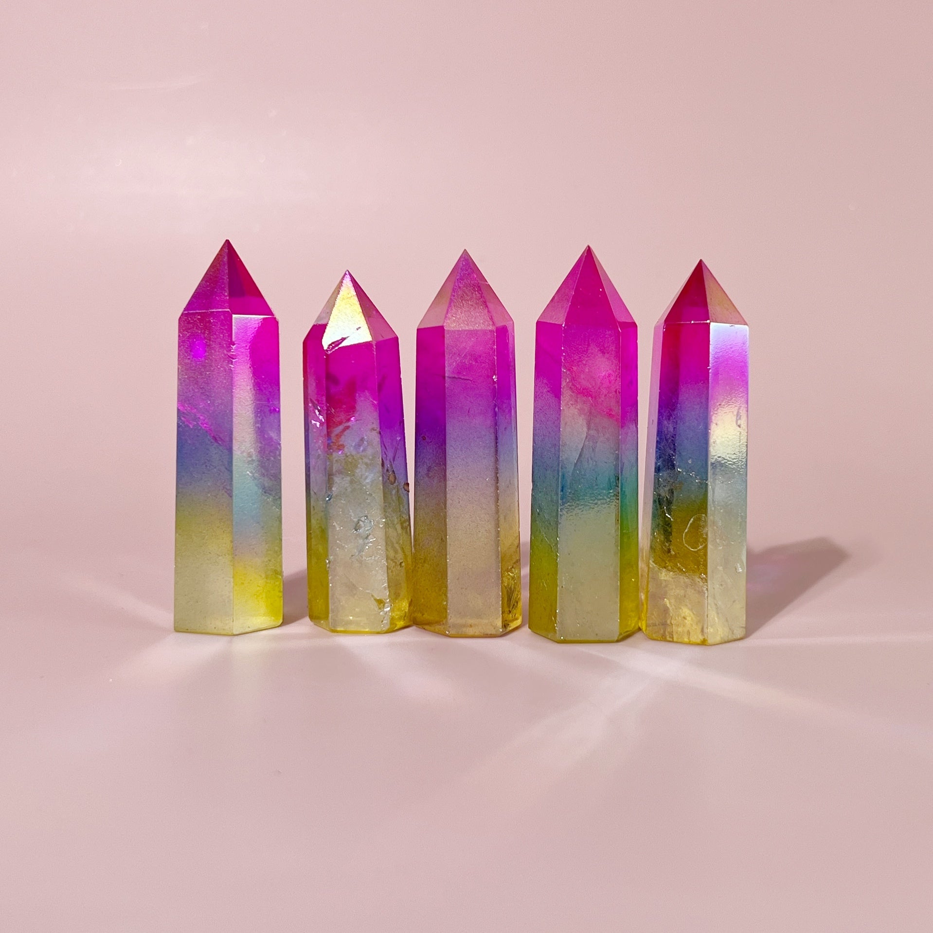 Rainbow Aura Quartz Quartz Point