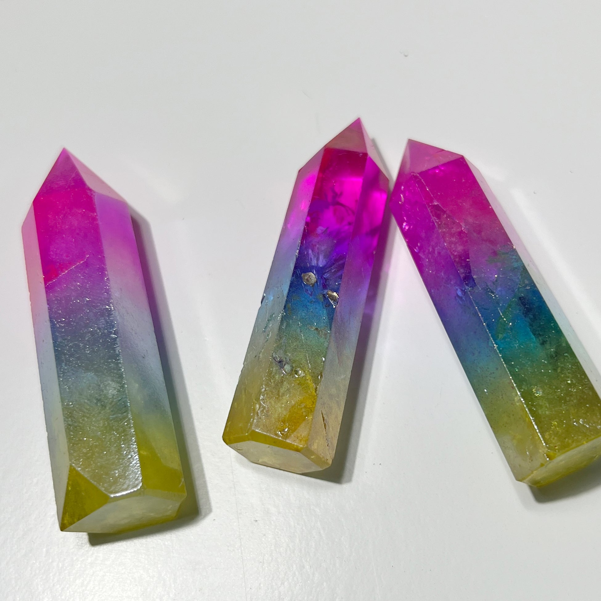 Rainbow Aura Quartz Quartz Point