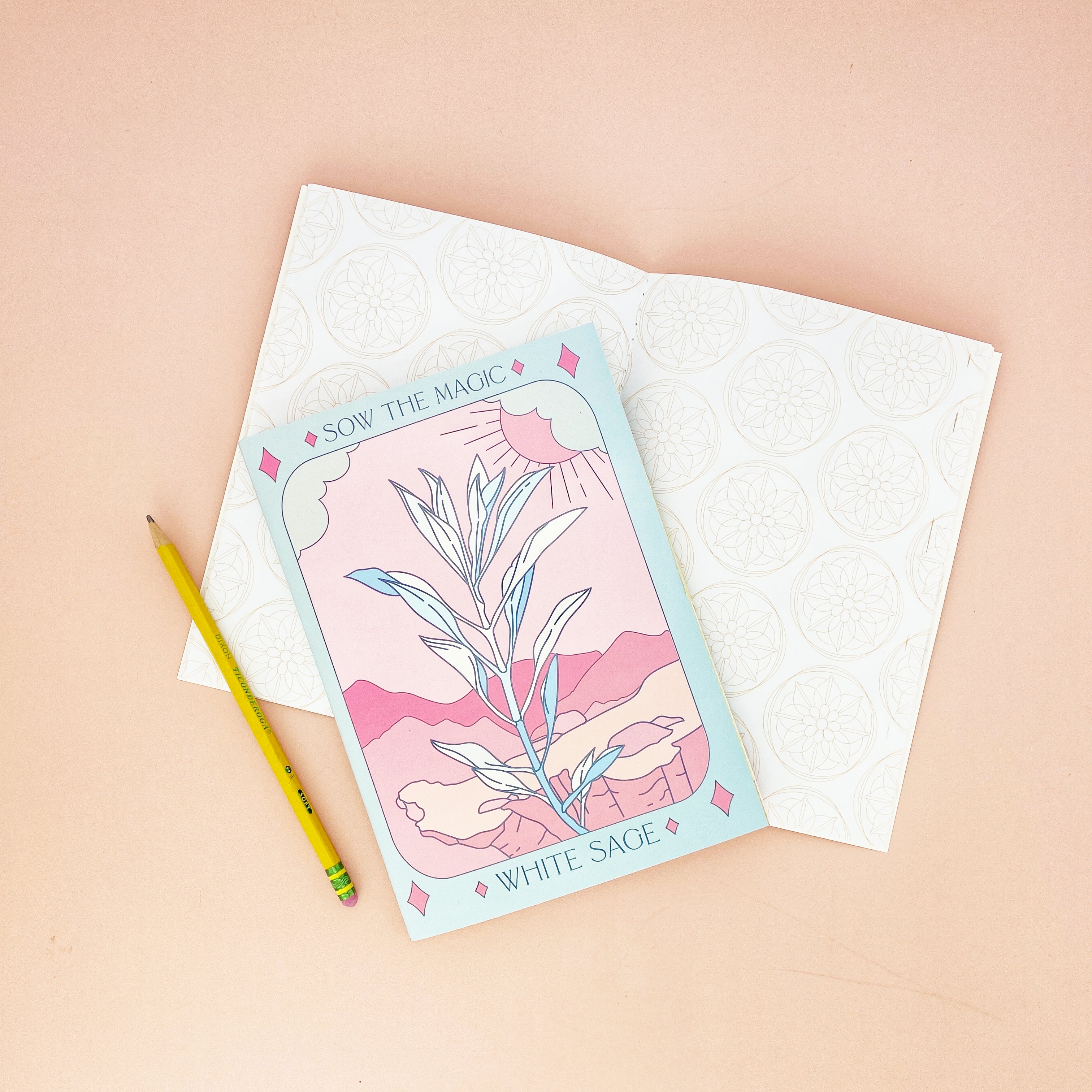 White Sage Tarot Card Journal Notebook